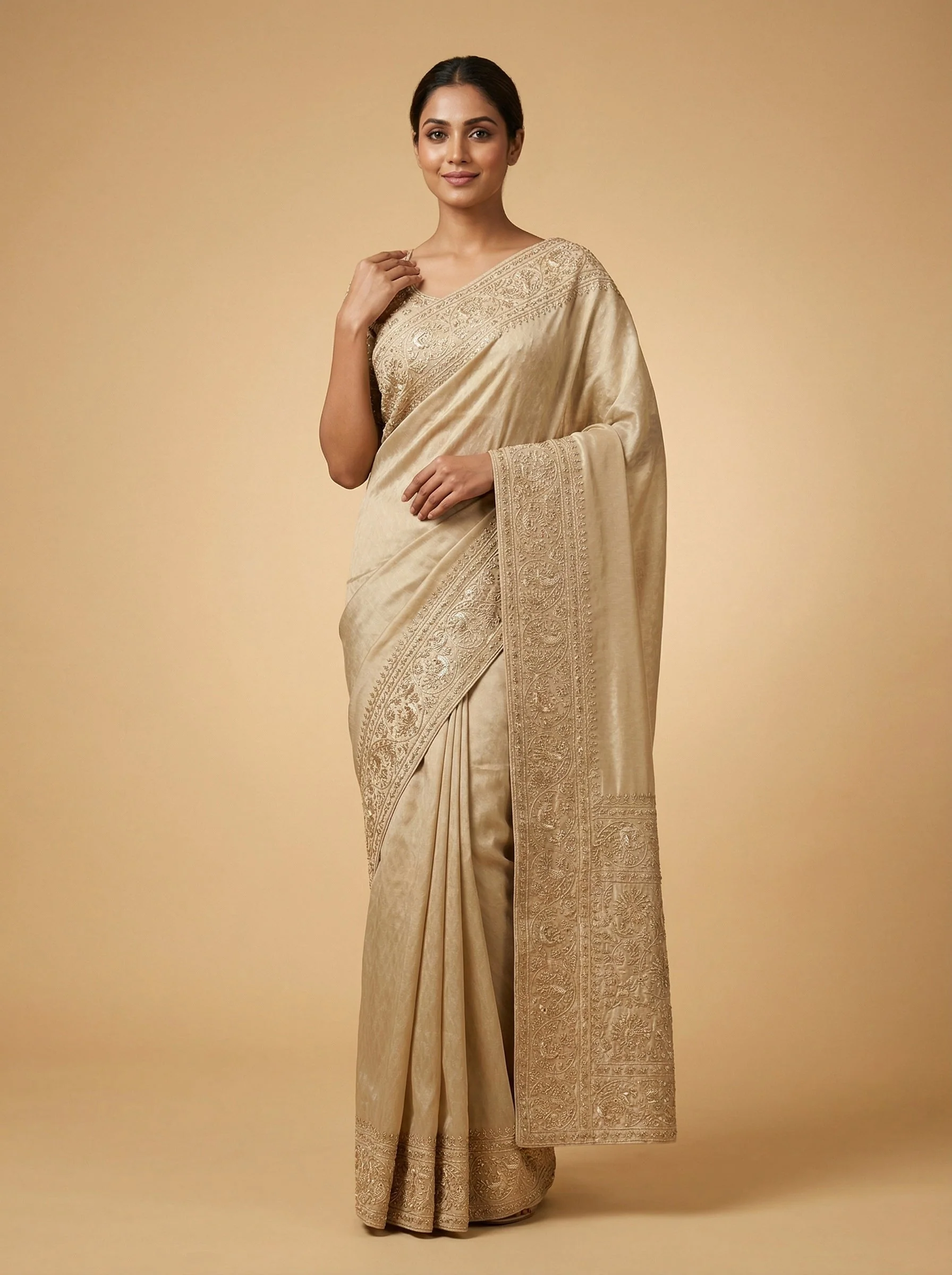 Treasure Gold Embroidered Saree