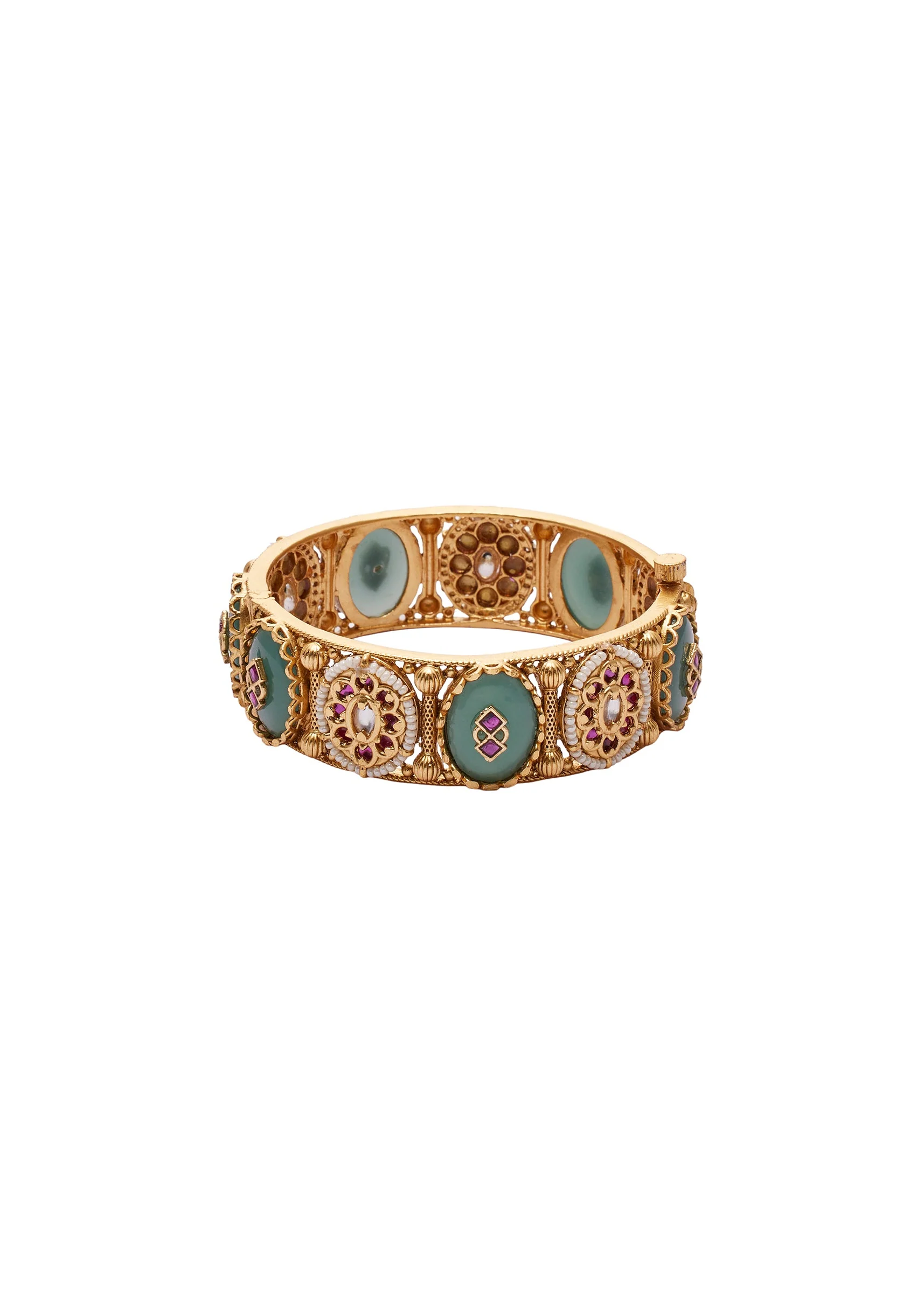 Turquoise Green Rajwadi Bangles - Image 3