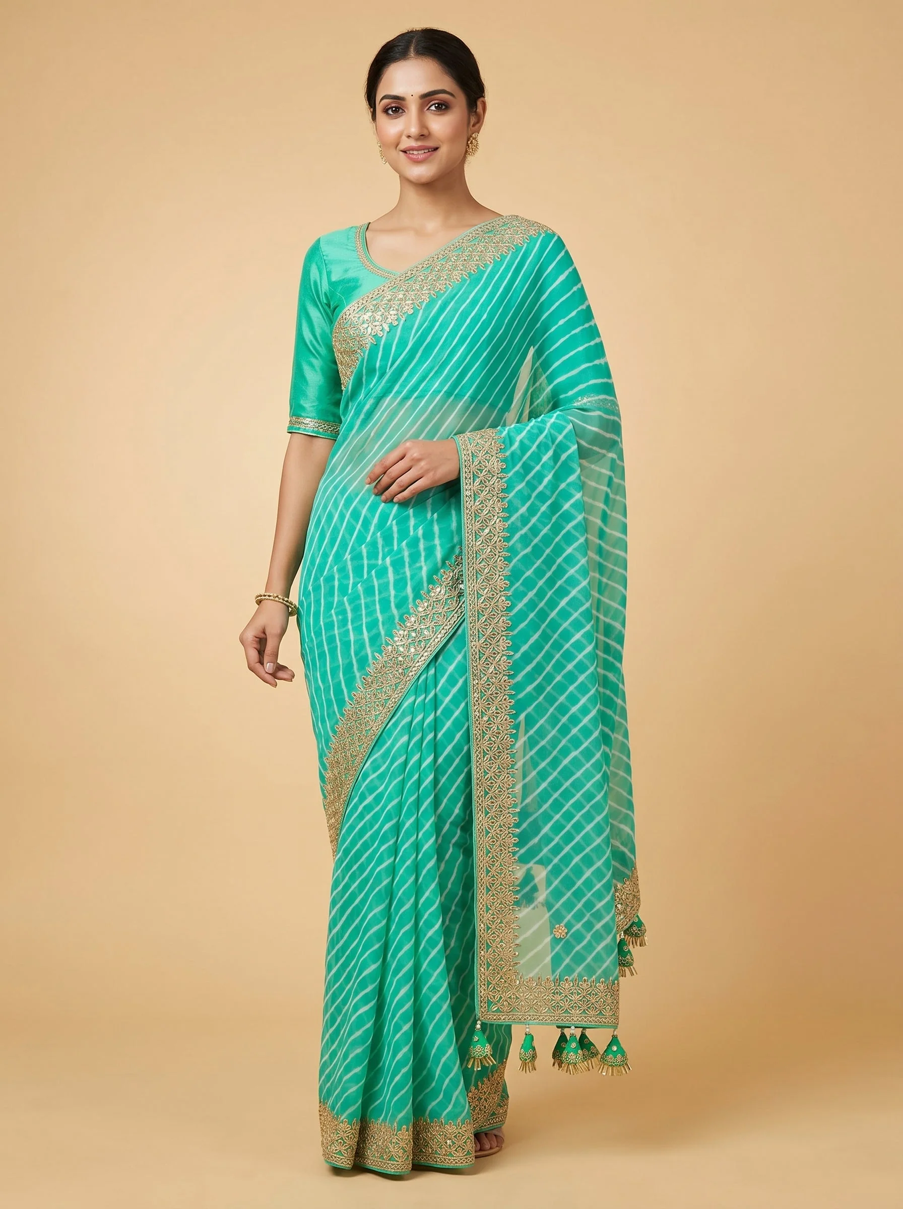Turquoise Handloom Saree