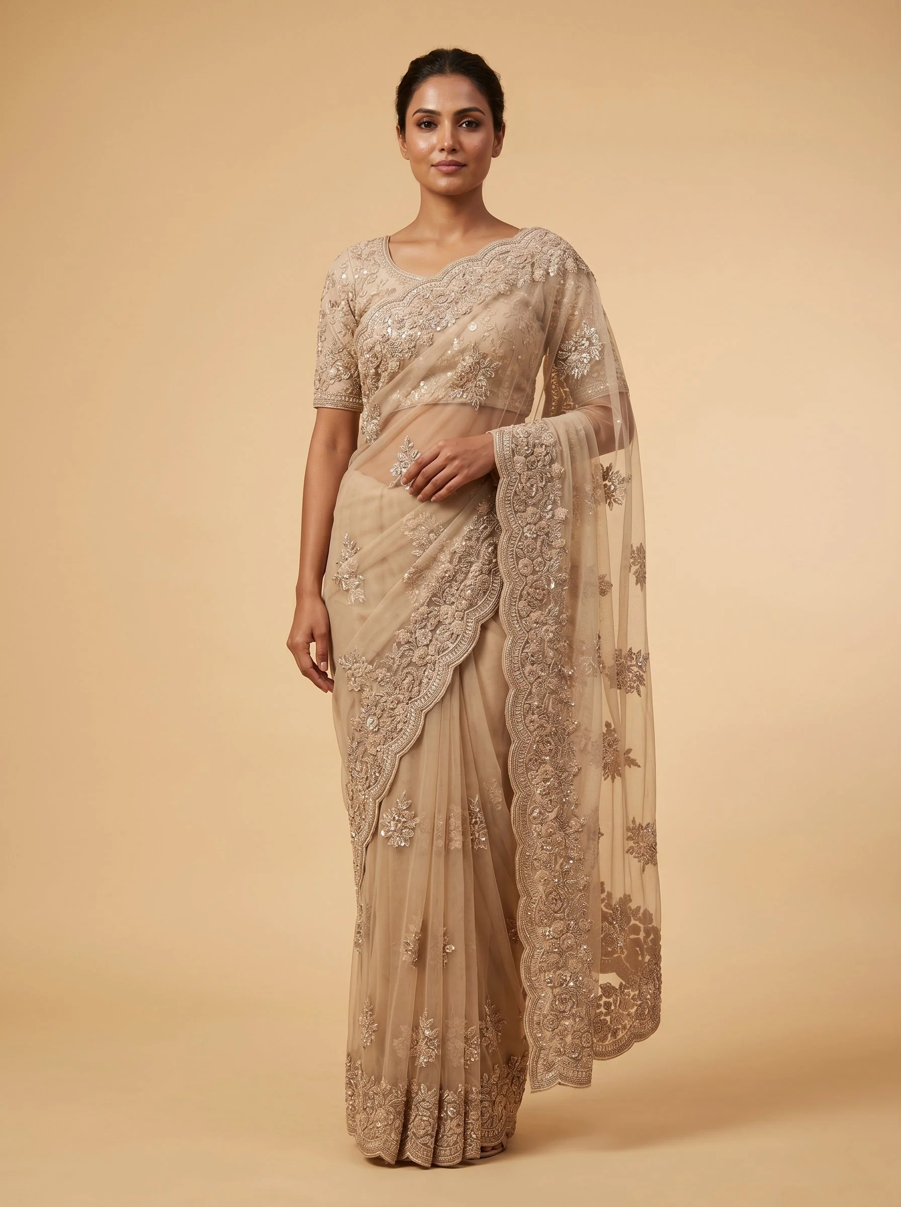 Tuscan Embroidered Saree