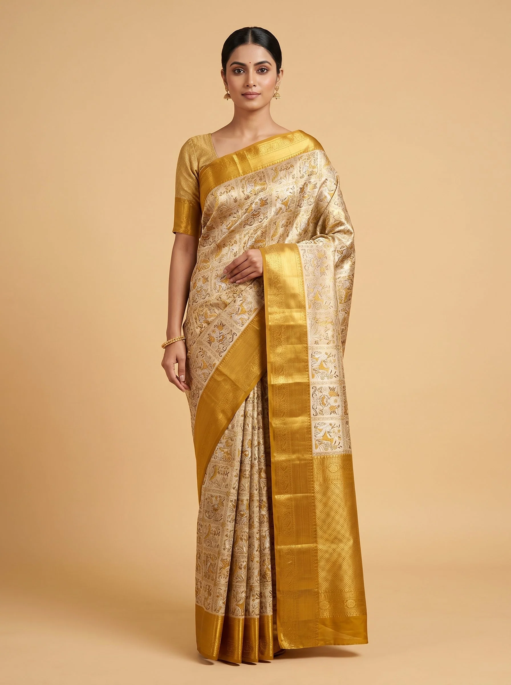 Twin Chiku Charm Handloom Saree