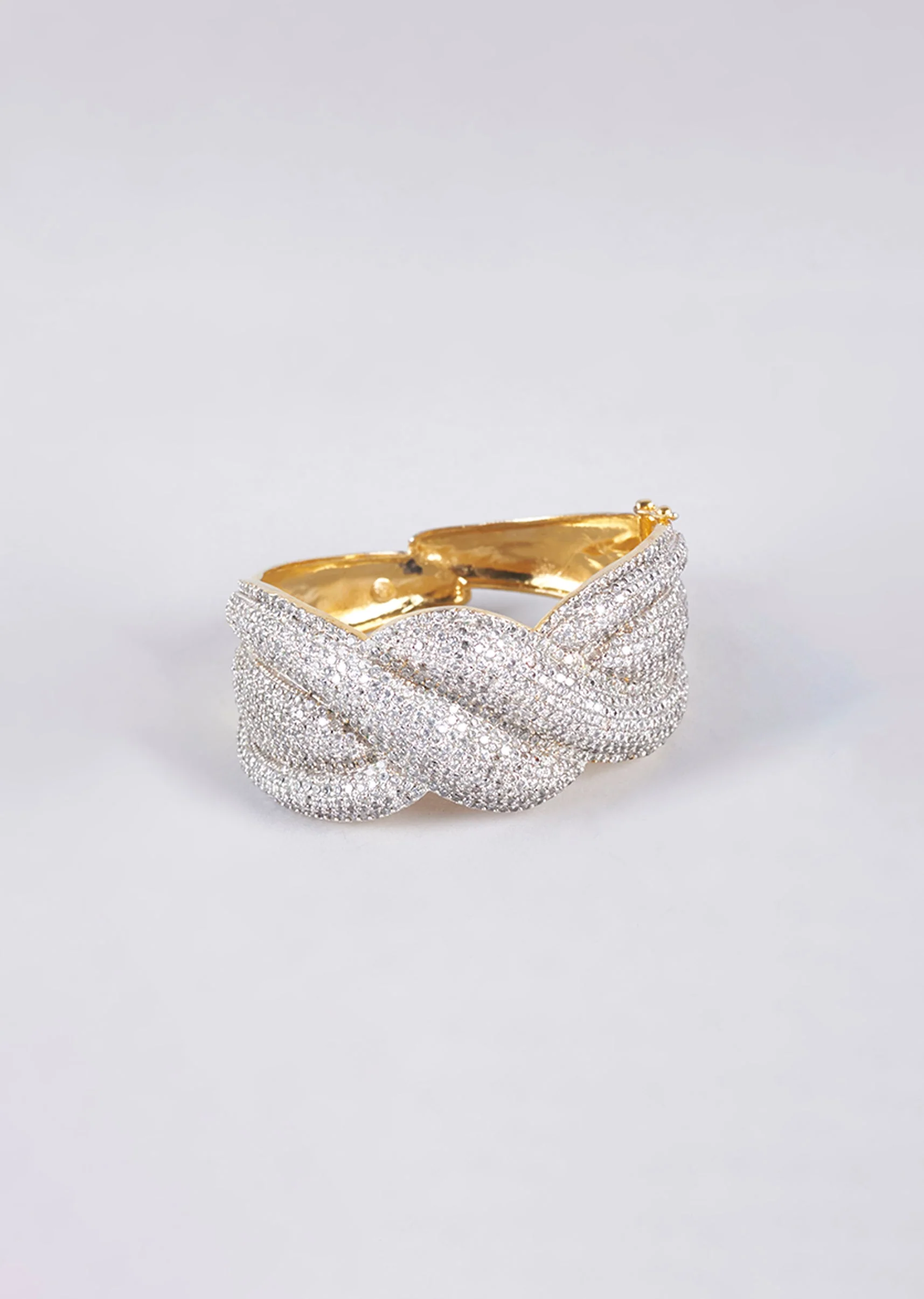 Two Tone Finish Zircon Kada