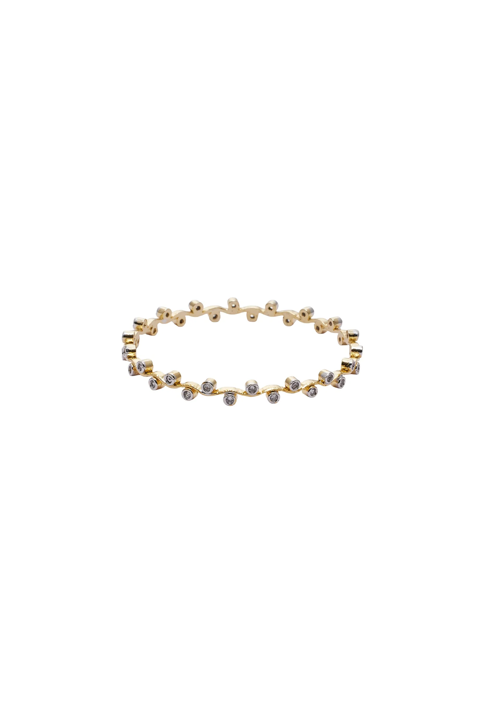 Two Tone Vine CZ Bangle Set - Image 3