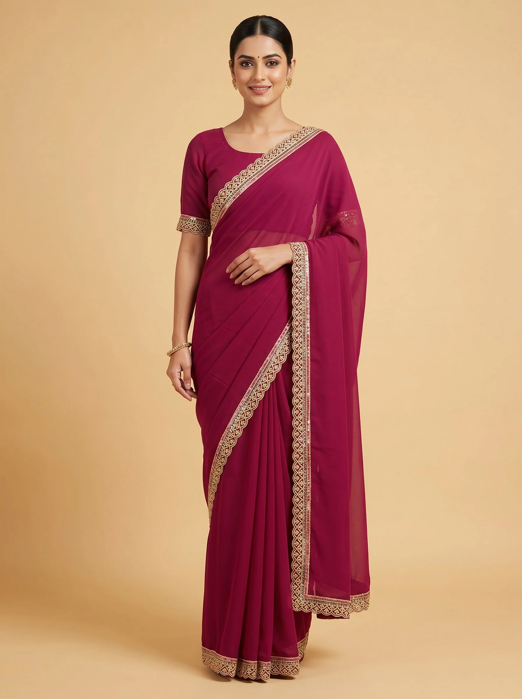 Velour Purple Radiance Saree