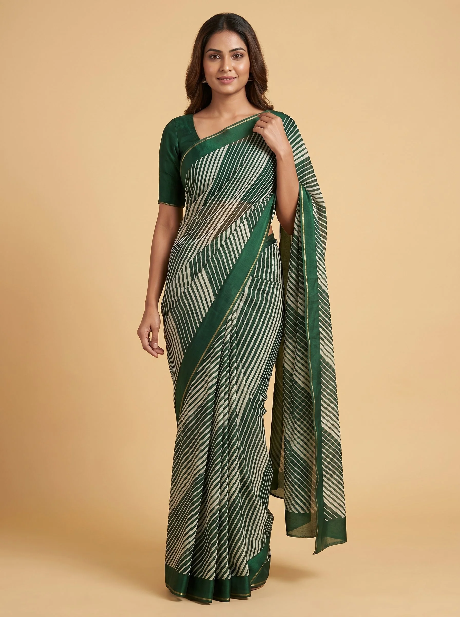 Verdant Green Luster Saree