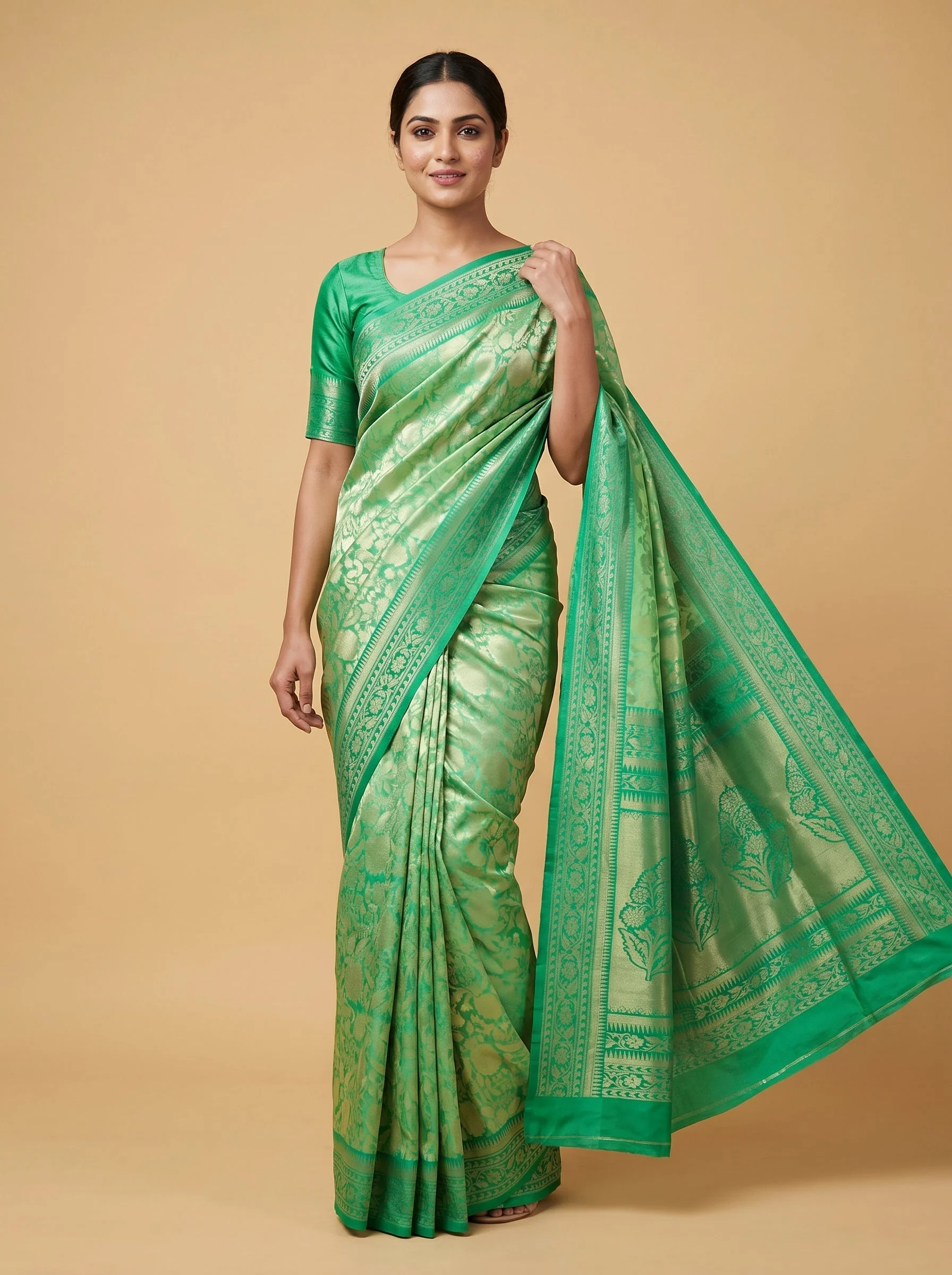 Verdant Leaf Shine Saree