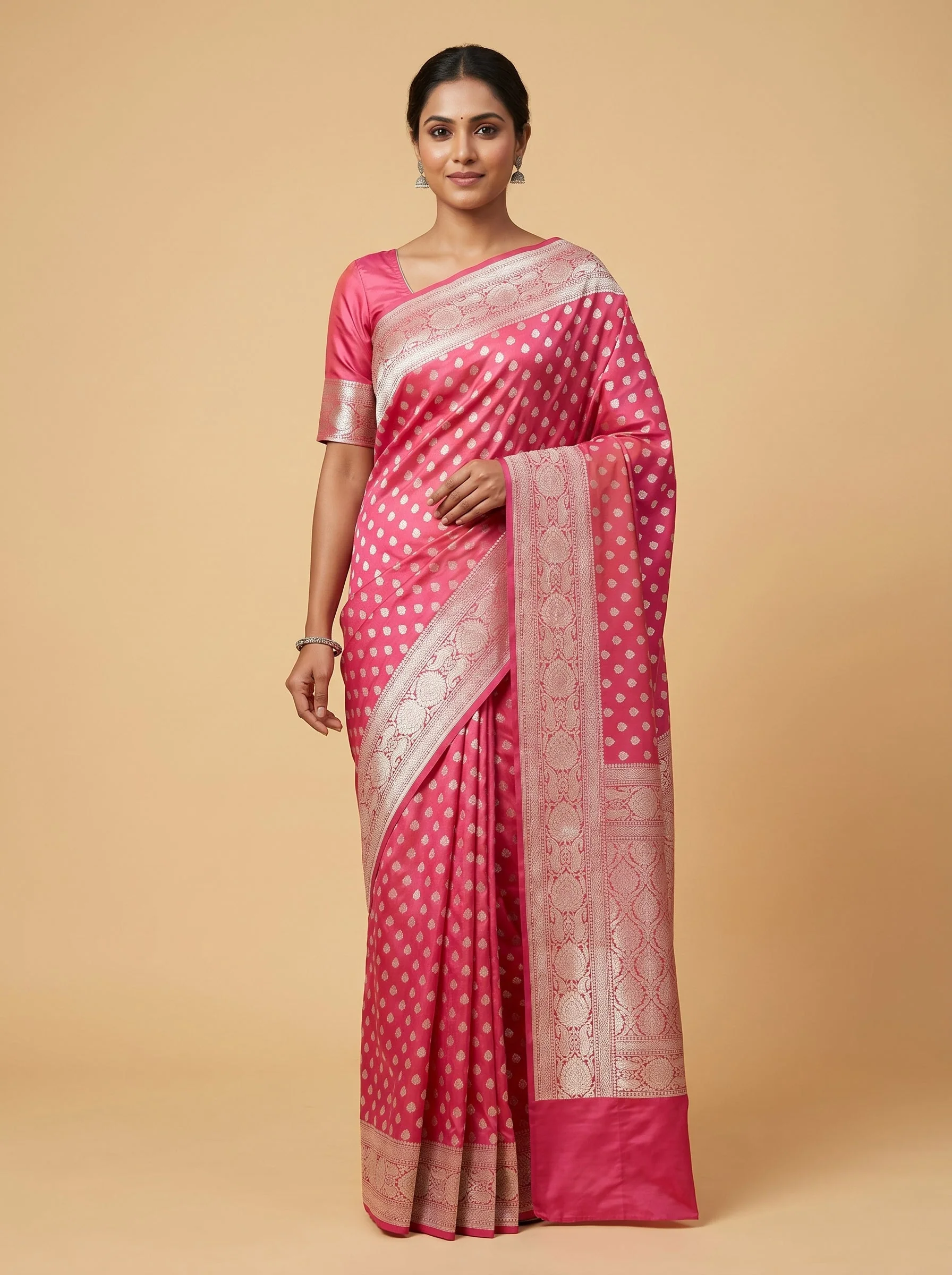 Vibrant Orange Handloom Saree