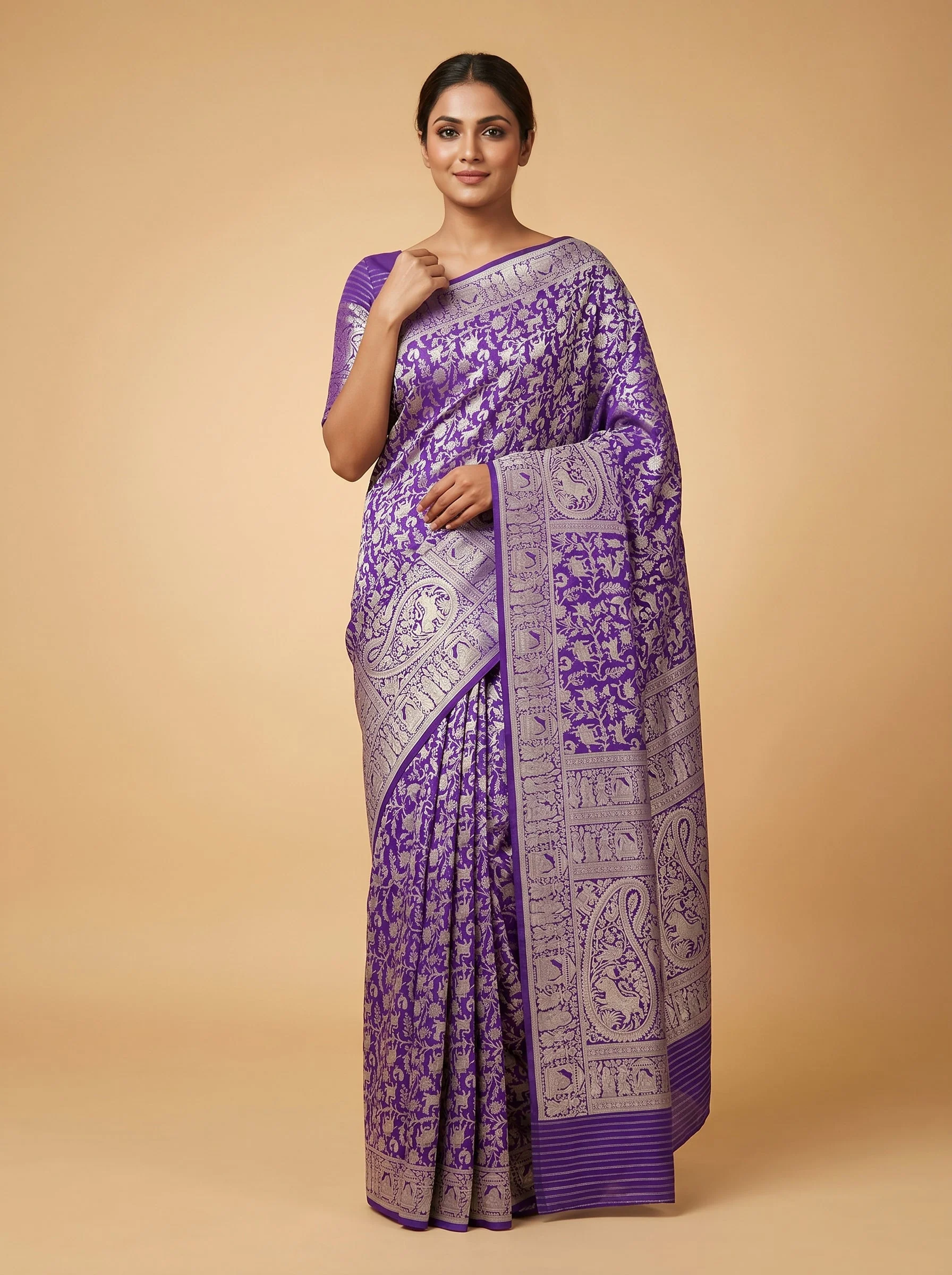 Violet Deep Radiance Handloom Saree
