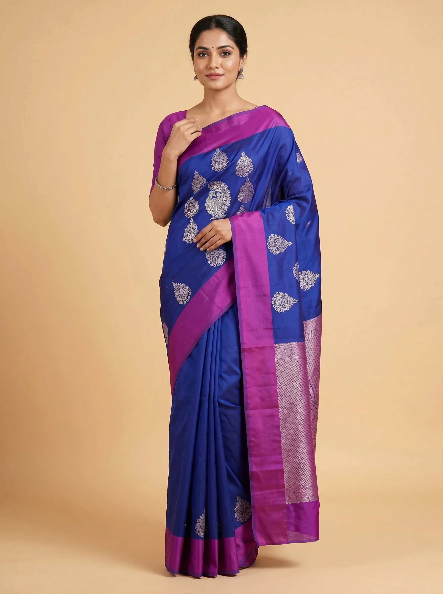 Violet Elegant Drape Handloom Saree