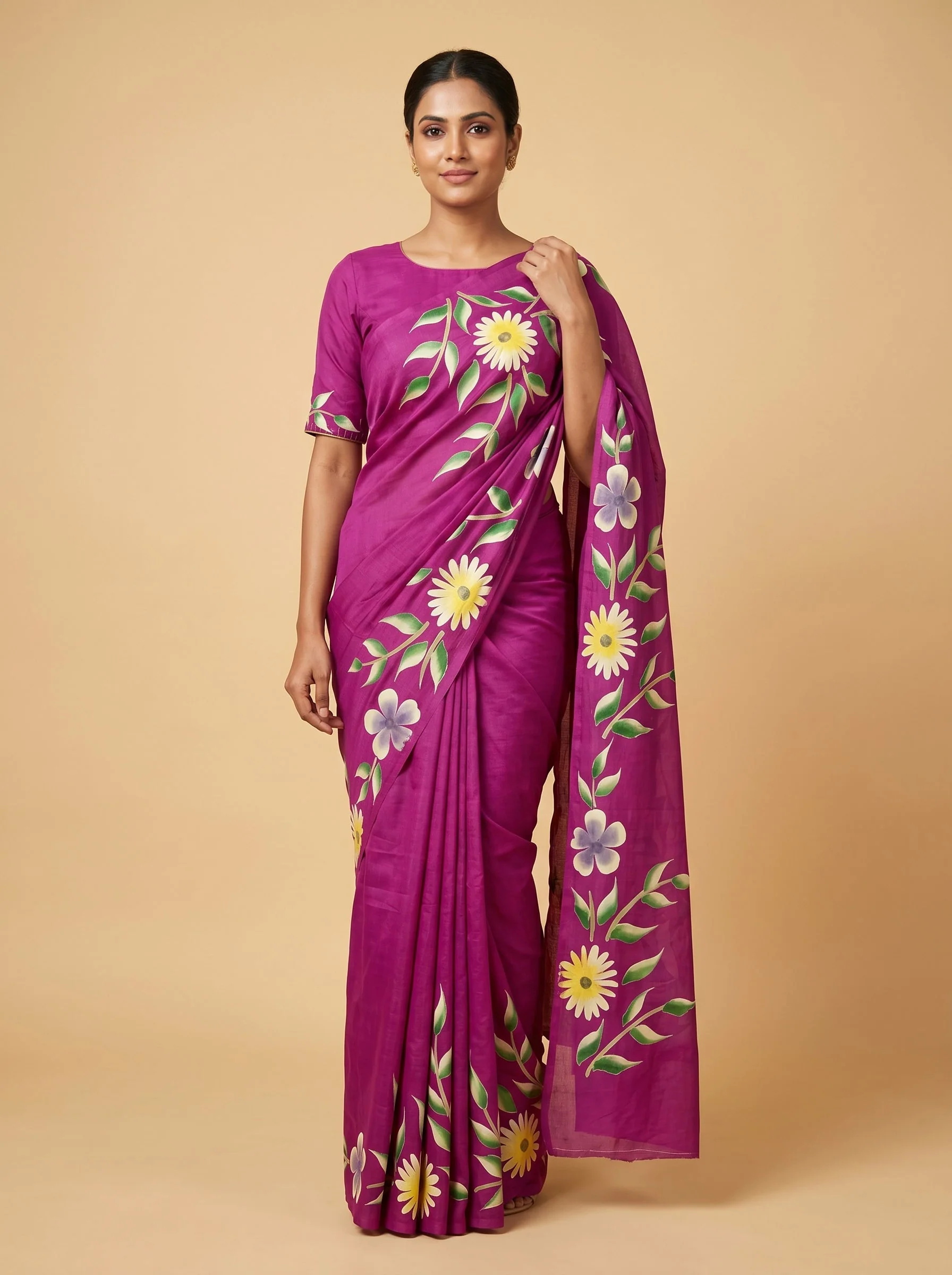 Violet Printed Saree