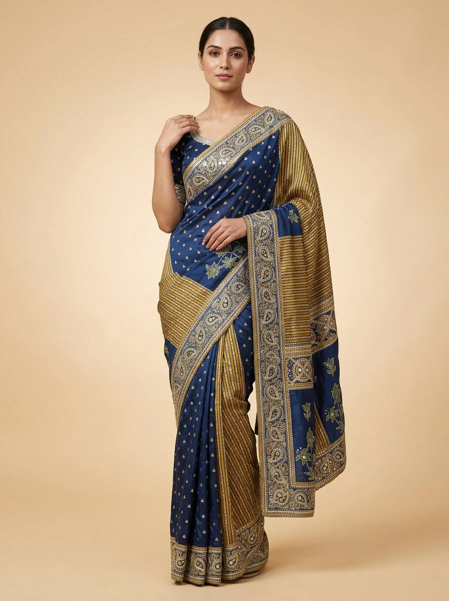 Vivid Multicolour Bold Statement Saree