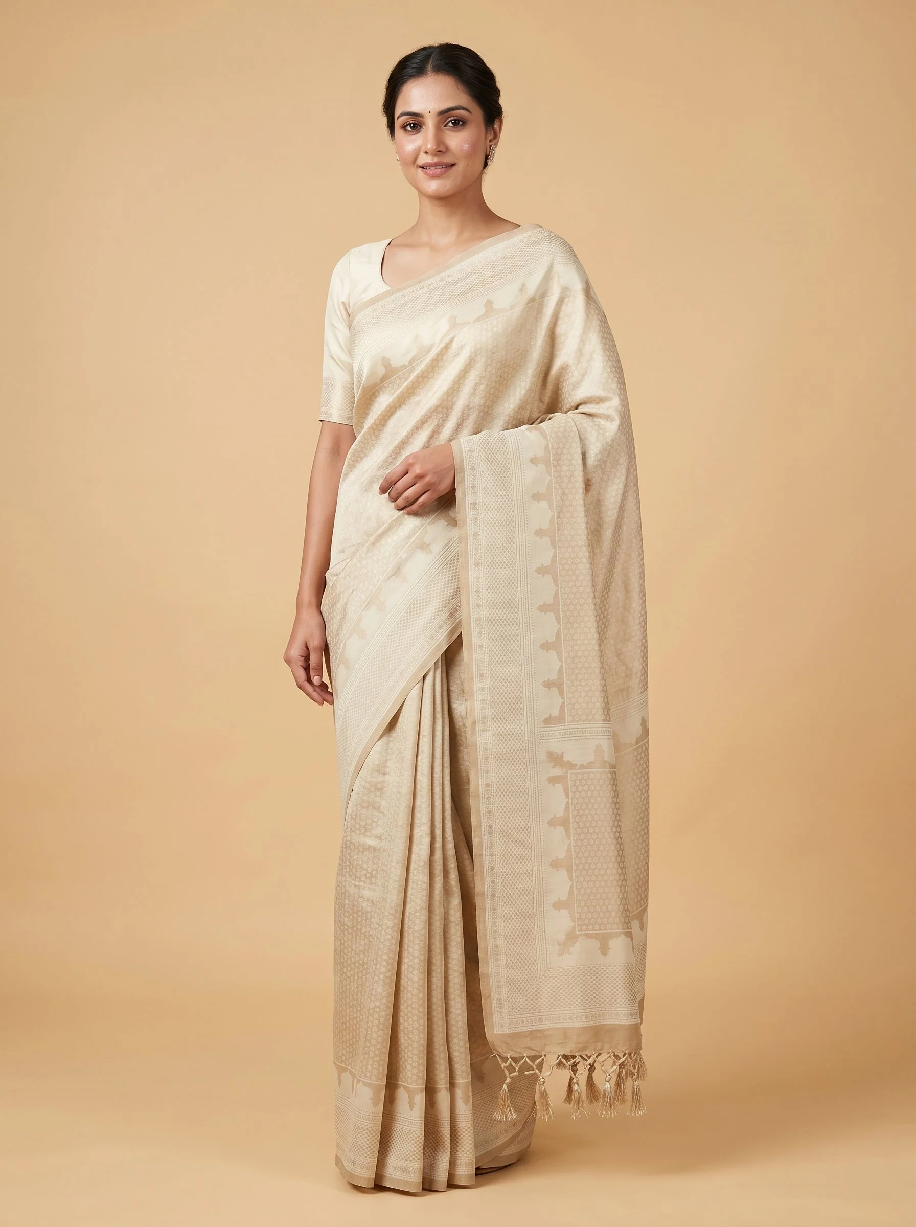 Warm Beige Glow Saree