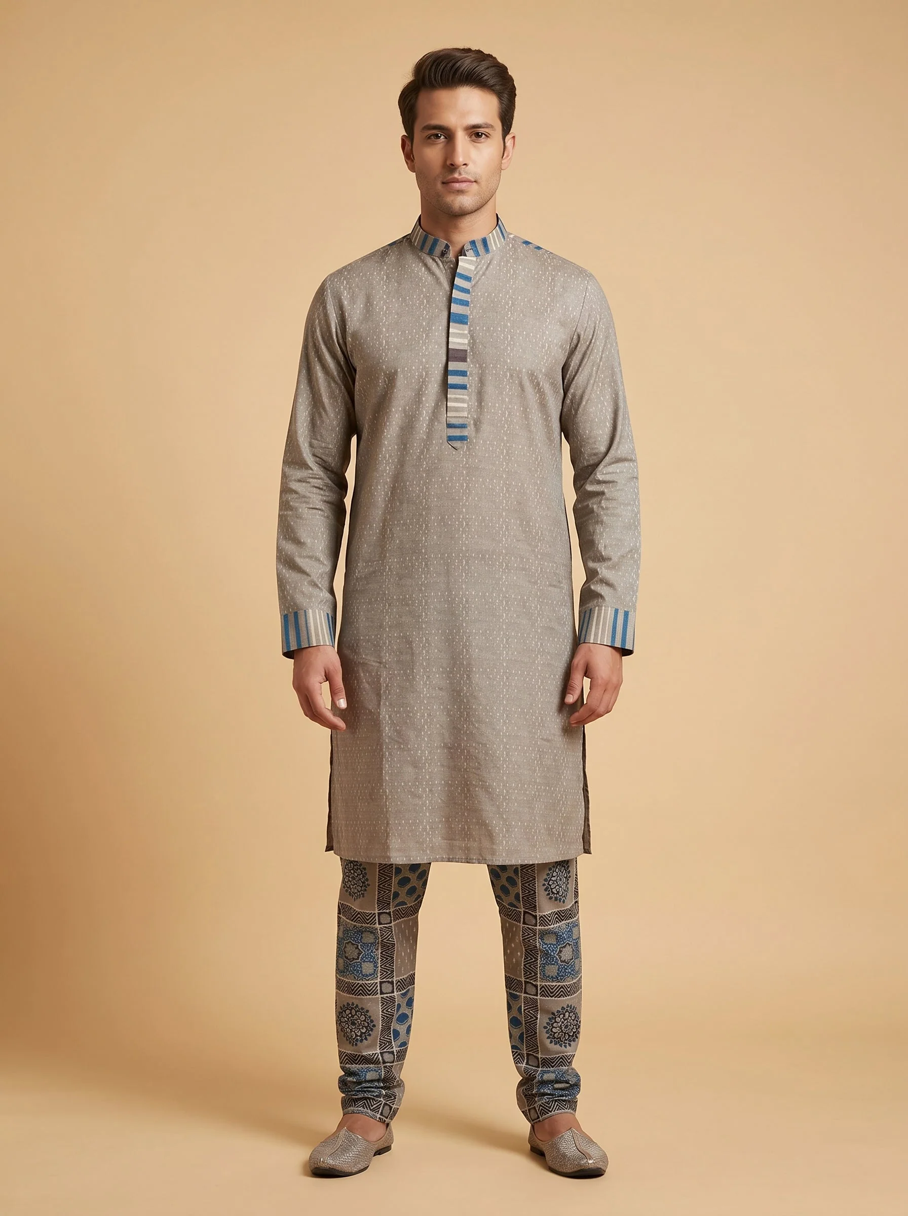 Warm Grey Straight Kurta Set