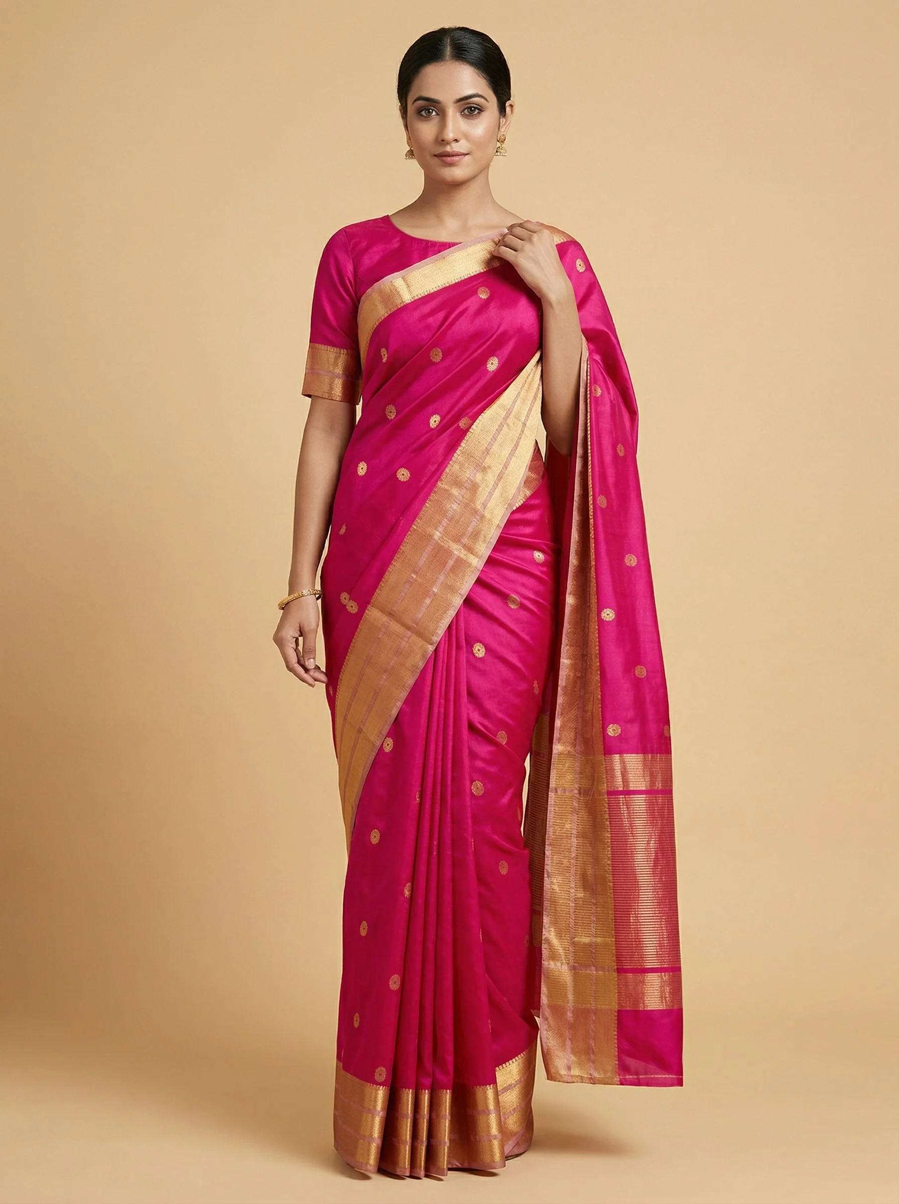 Watermelon Rani Handloom Saree