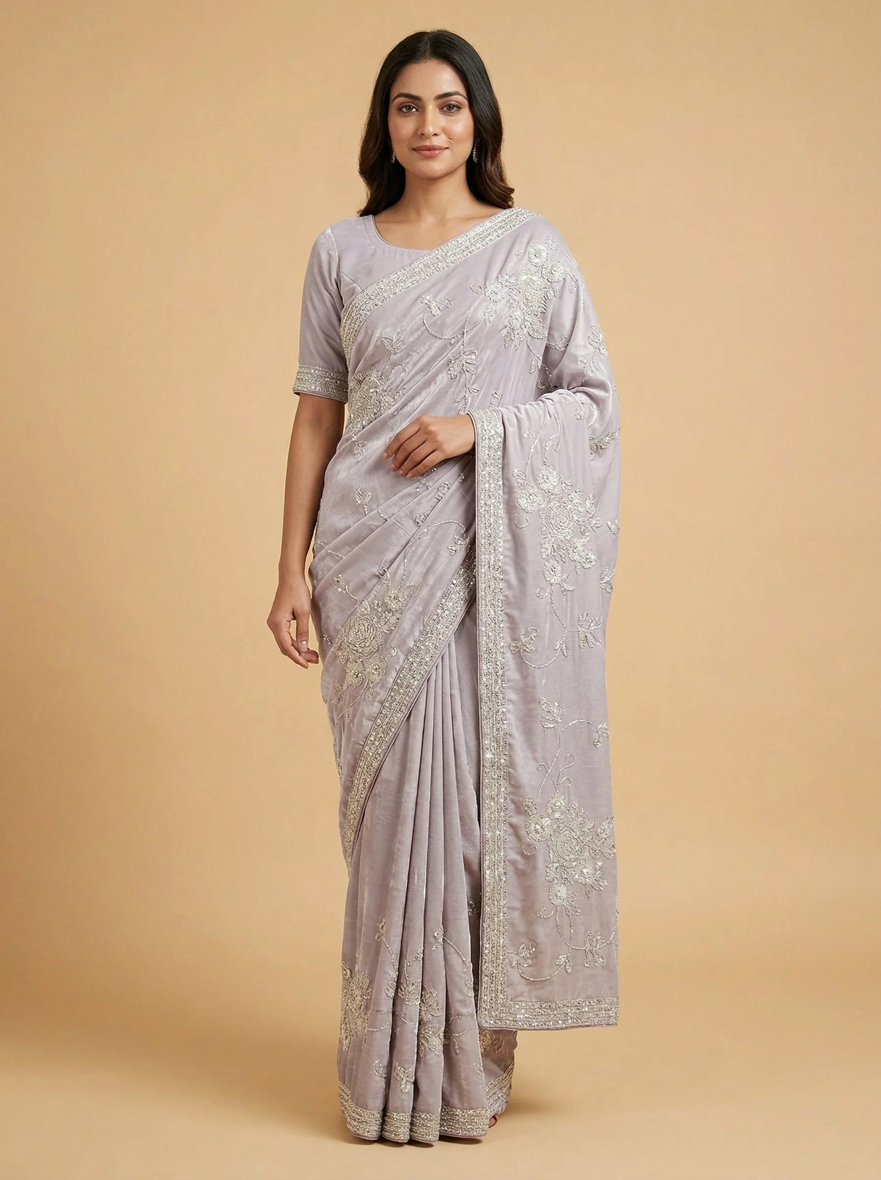 Whisper Lavender Delicate Saree