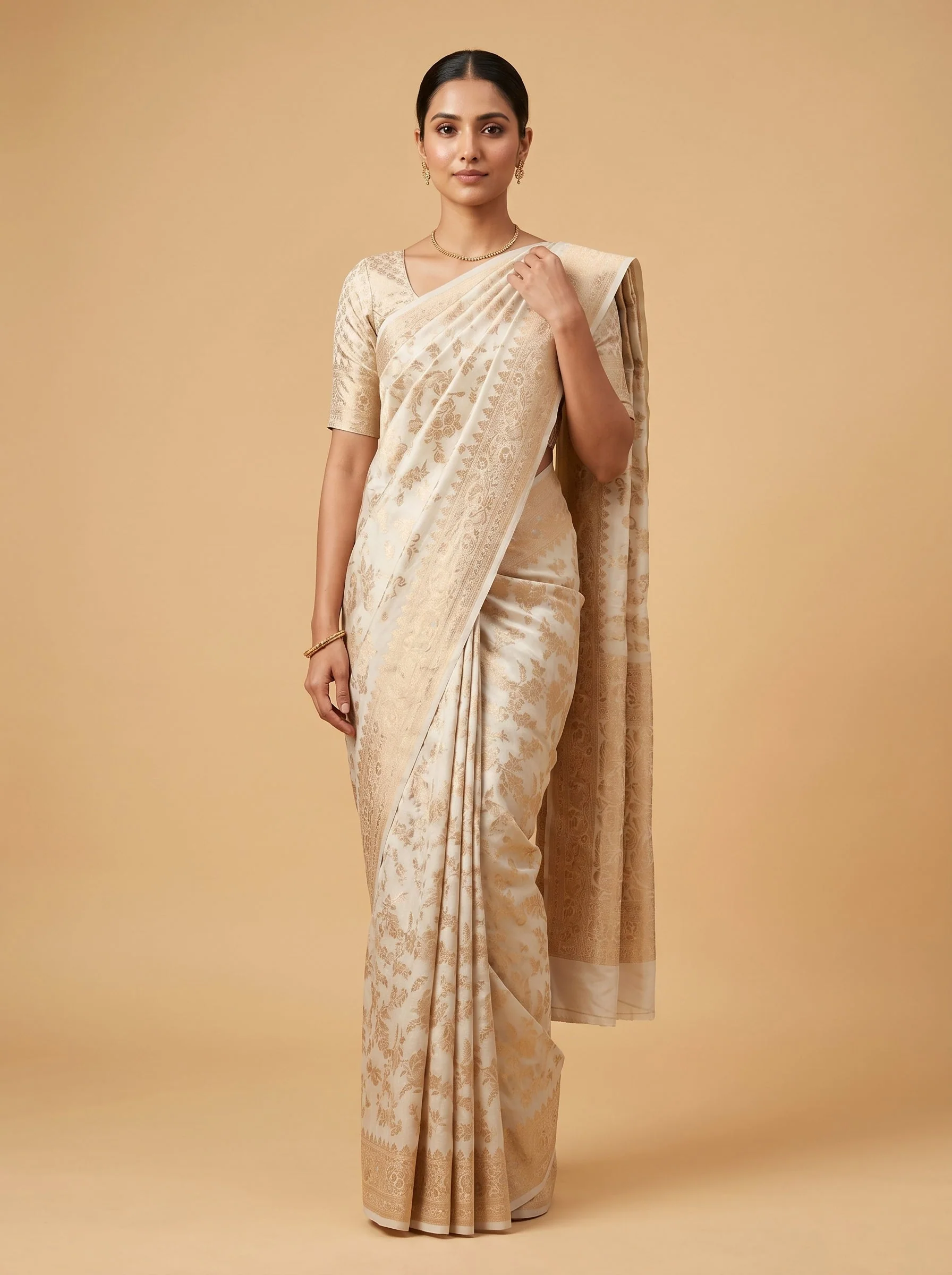 White Airy Canvas Handloom Saree