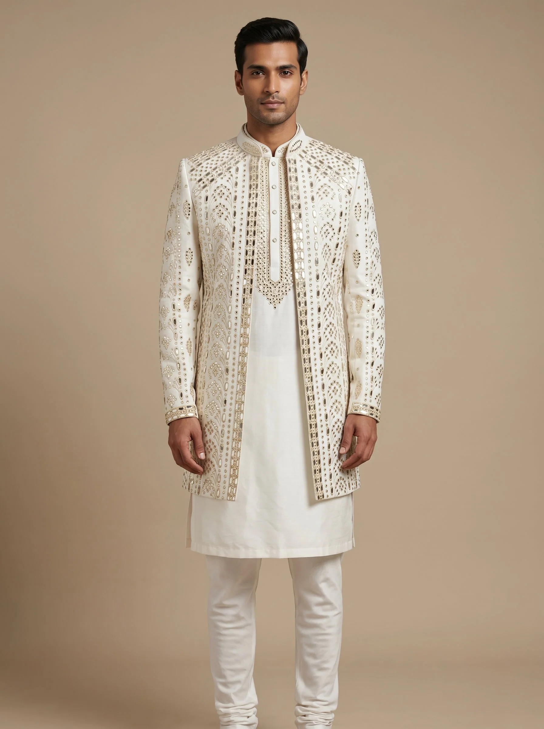 White Classic Sherwani