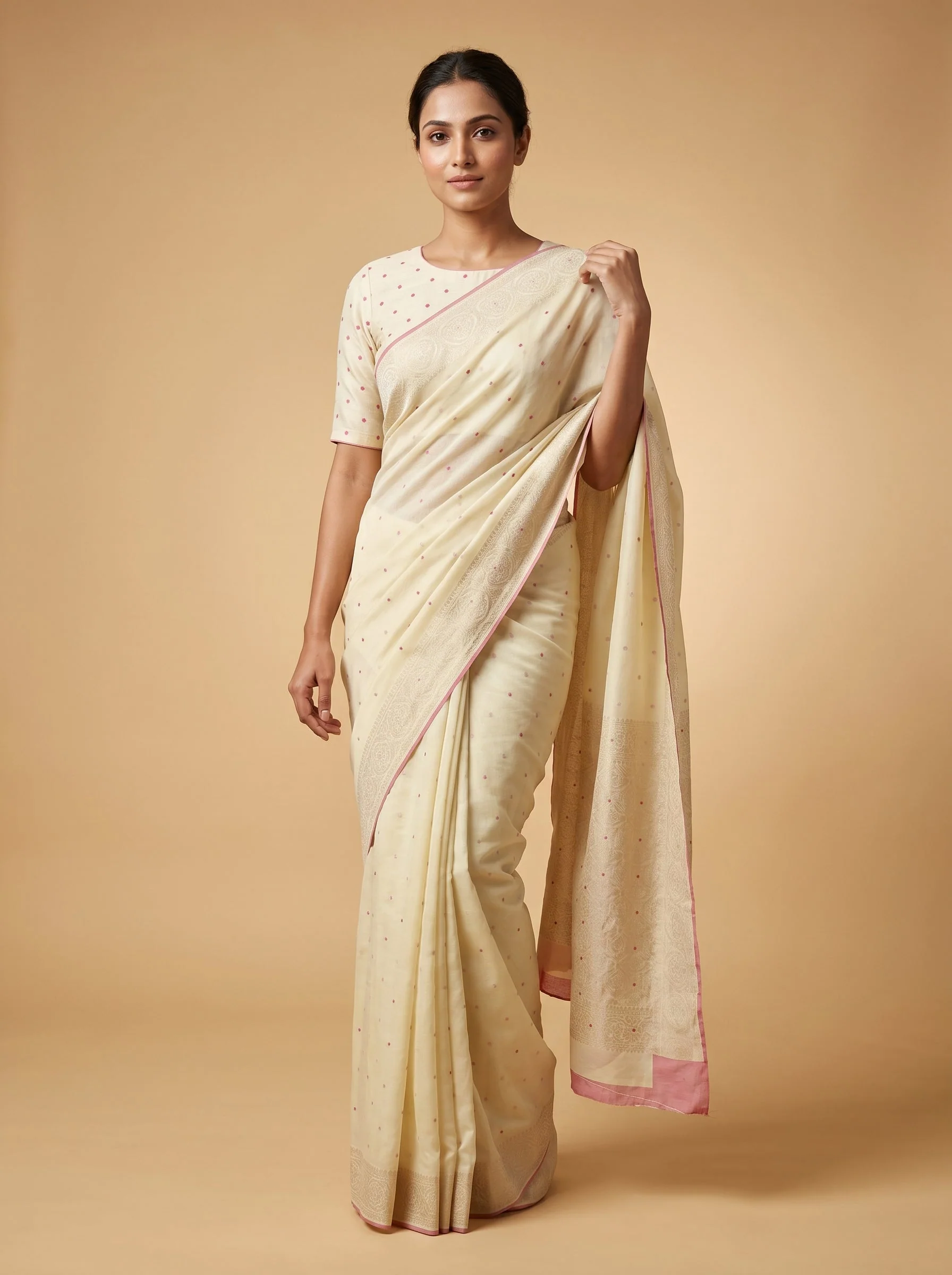White Clean Weave Handloom Saree