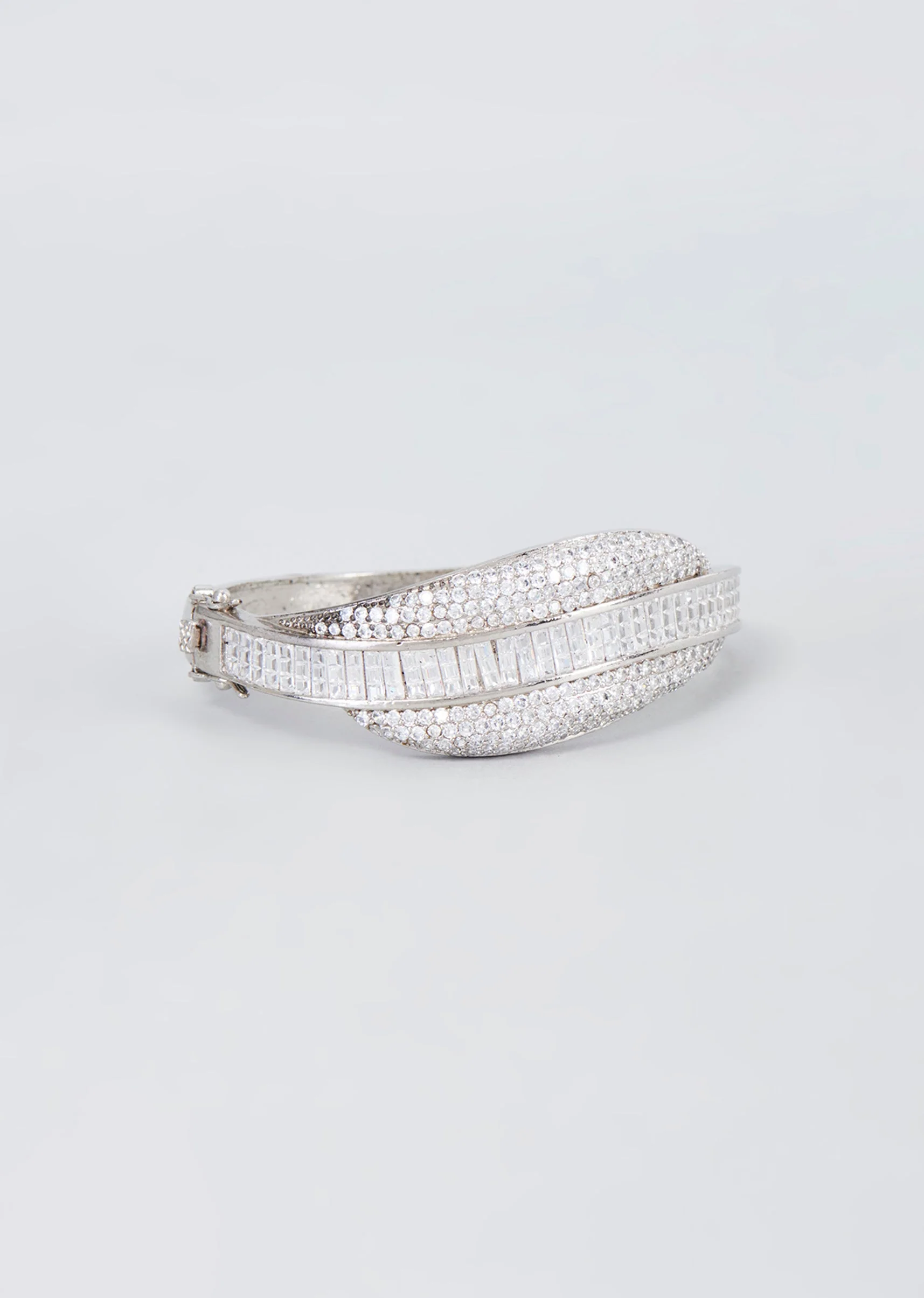 White Finish Luxe Zircon Bangle