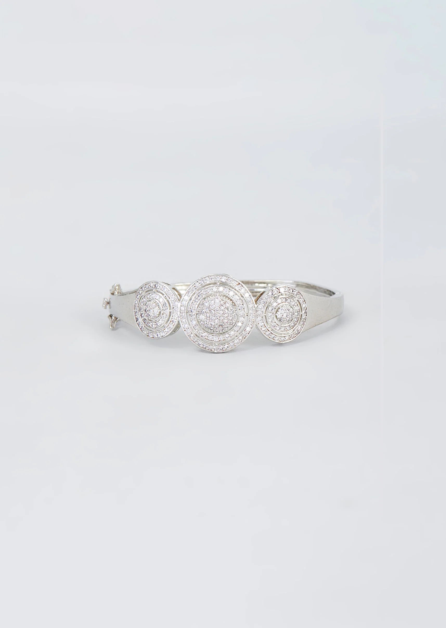 White Finish Sparkling Zircon Bangle