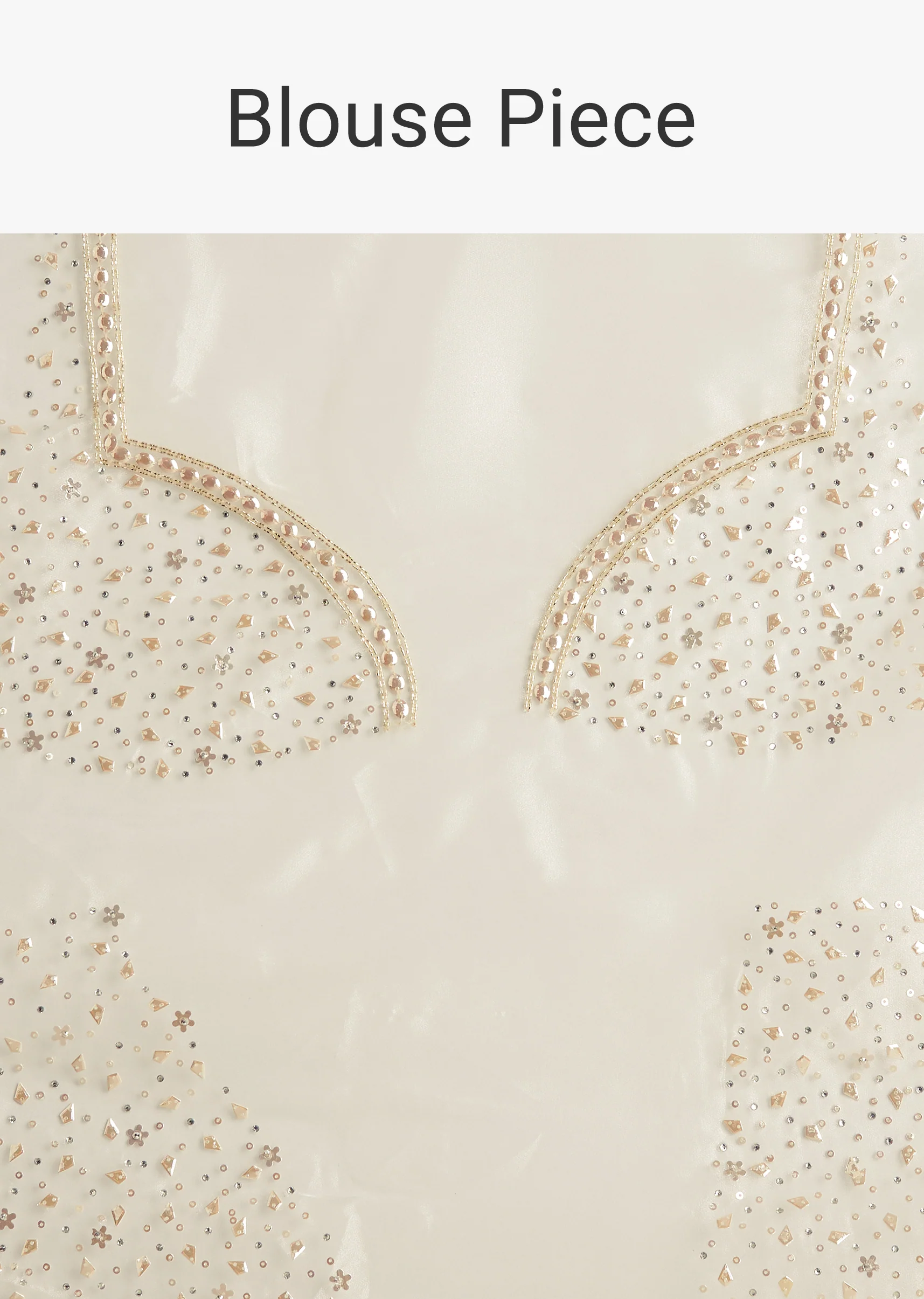 White Glass Tissue Saree With Sequin Embellishments - Image 10