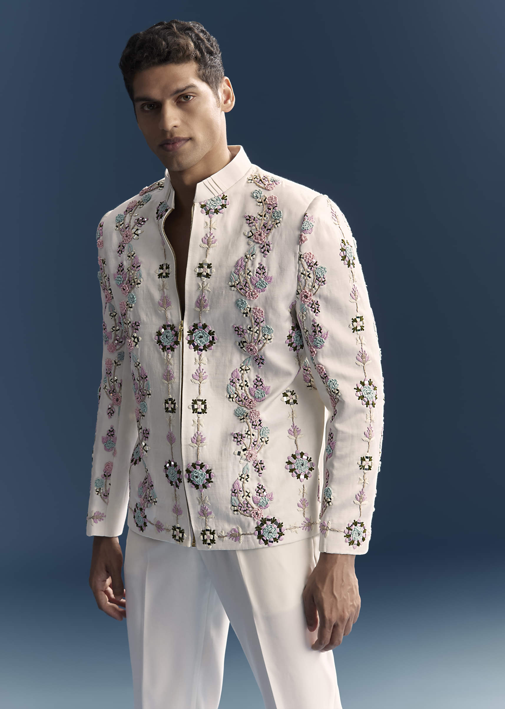 White Jodhpuri Suit For Men With Heavy Hand Embroidery - Image 4