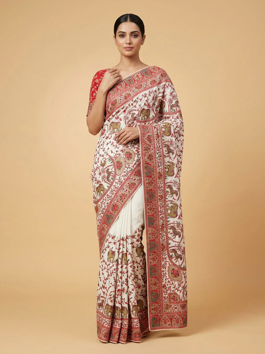 White Pristine Ethereal Saree
