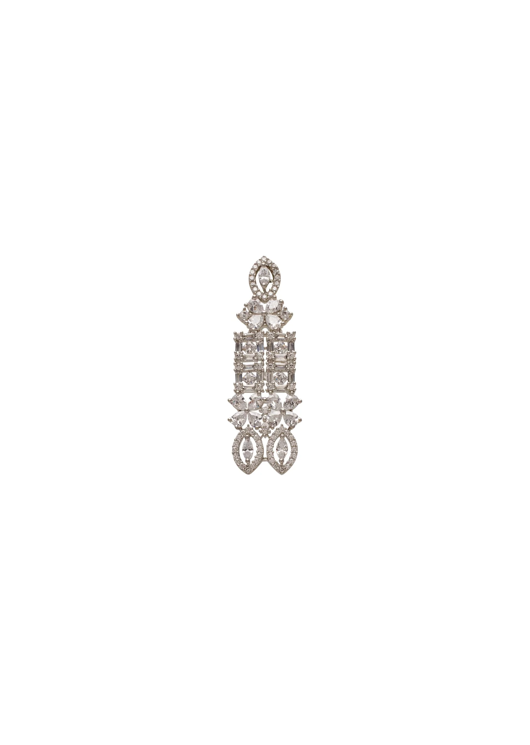 White Rhodium Statement Choker Set - Image 5