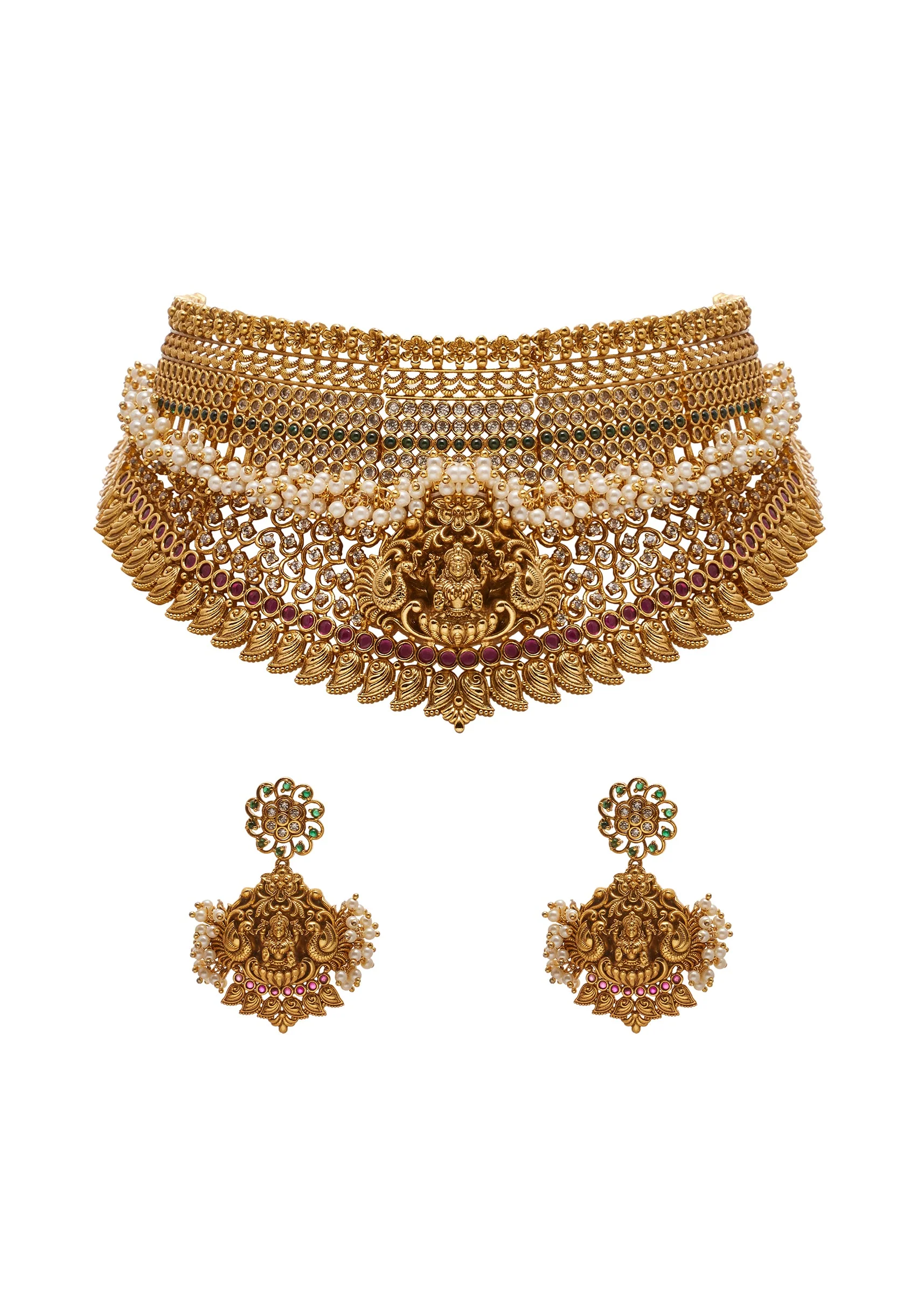 White Stone And Pearl Kundan Choker