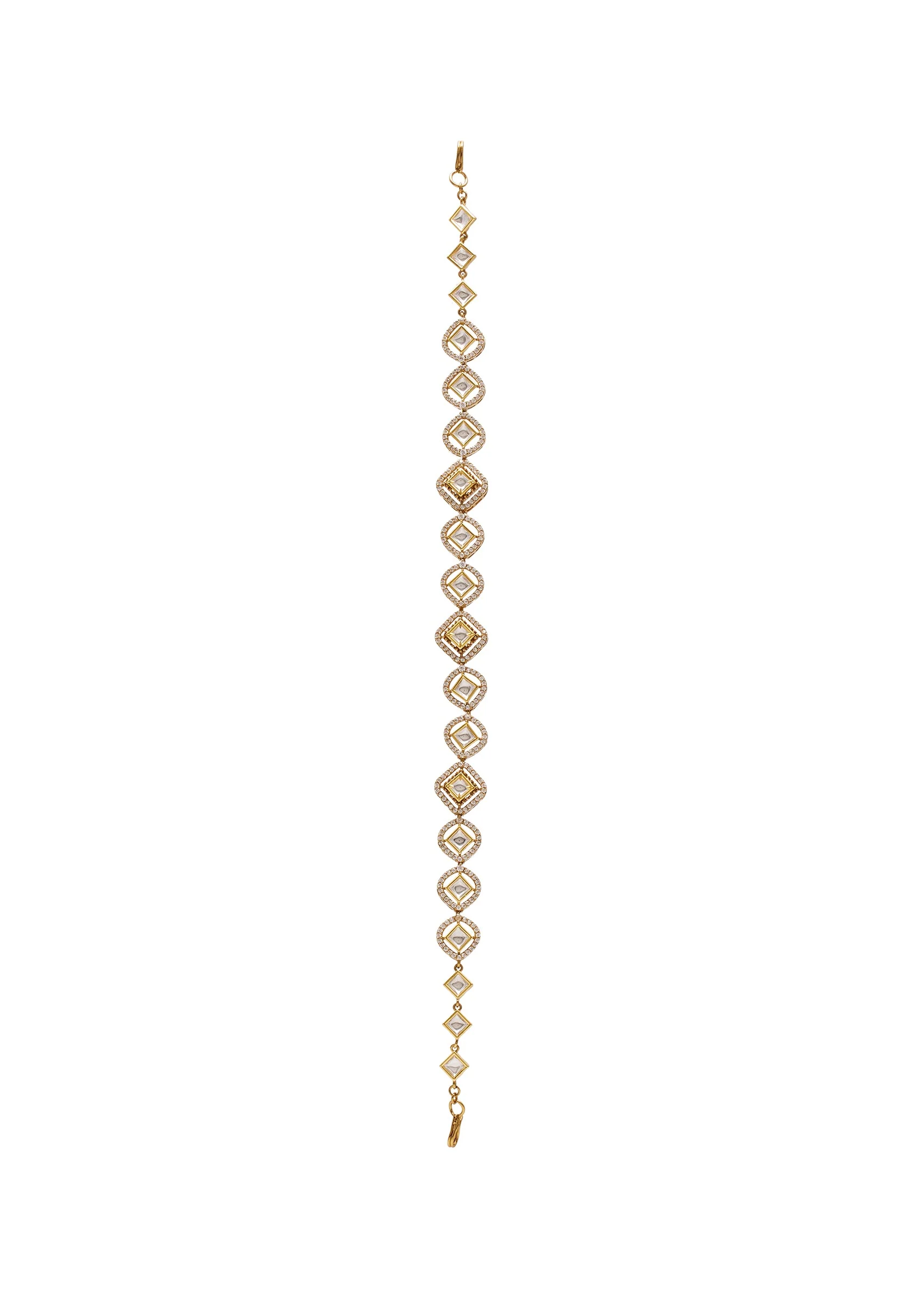 White Stone Minimal Kundan Mathapatti
