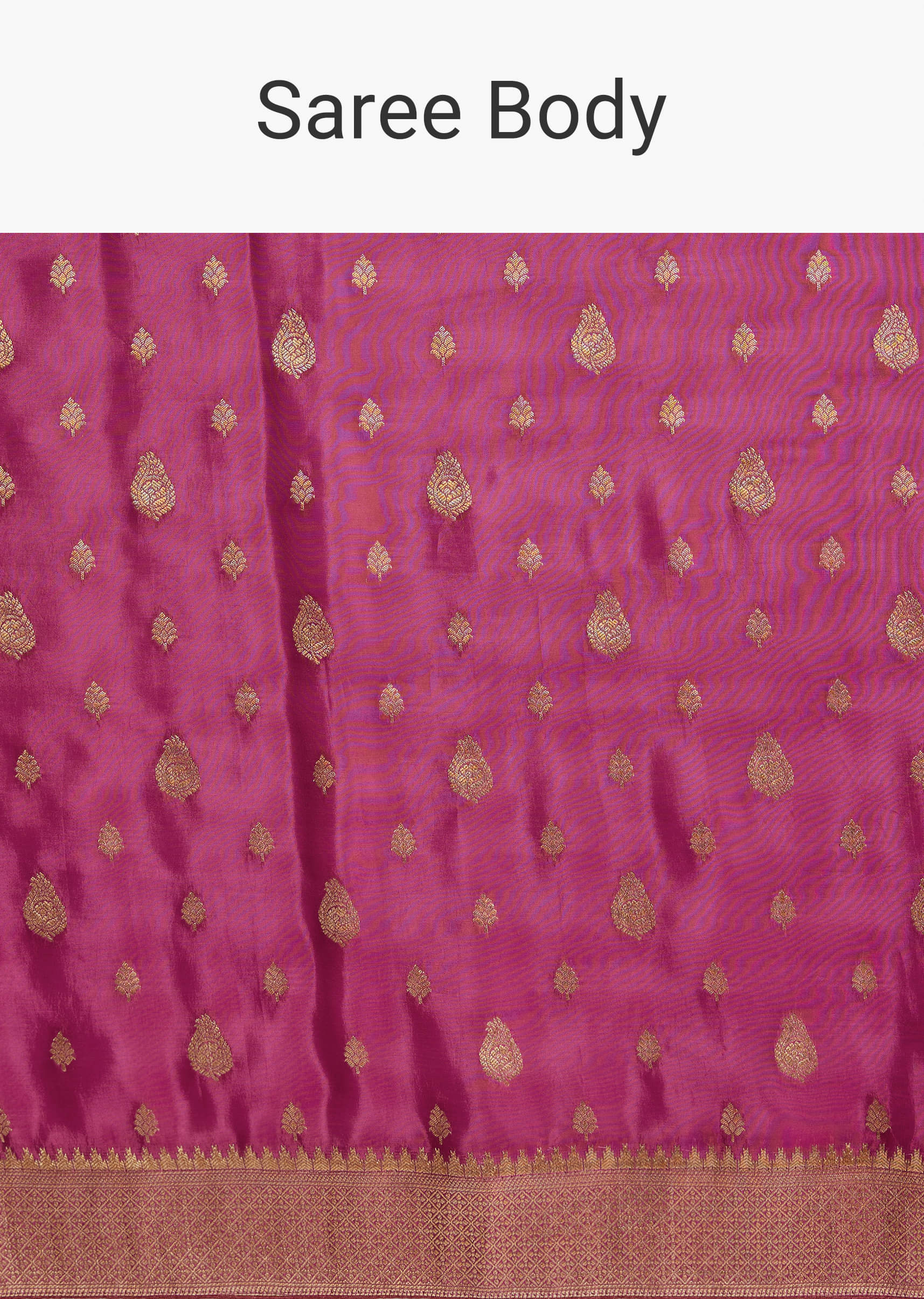 Wine Dola Silk Woven Saree With Golden Zari Embroidery - Image 9