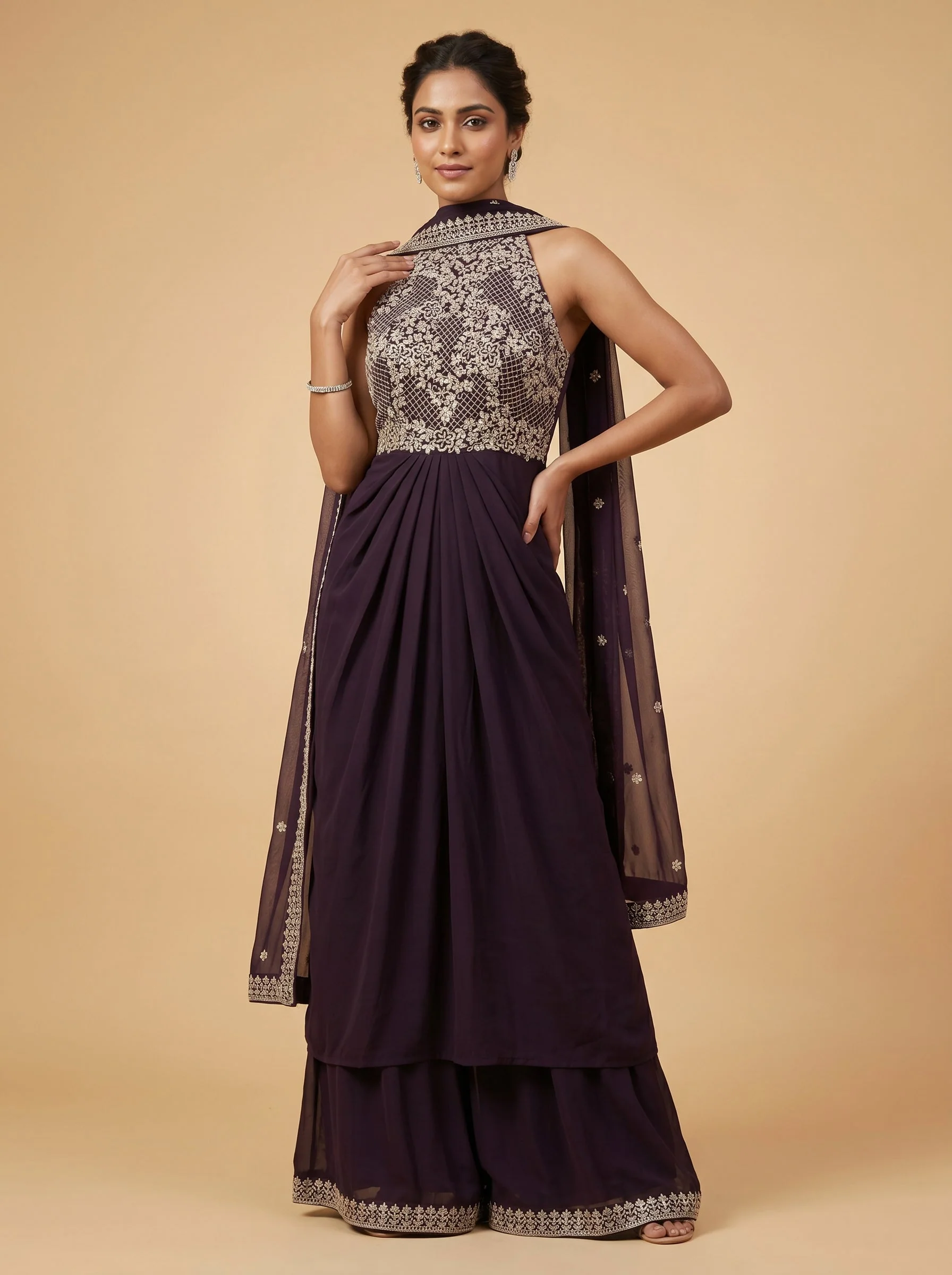 Wine Glow Anarkali