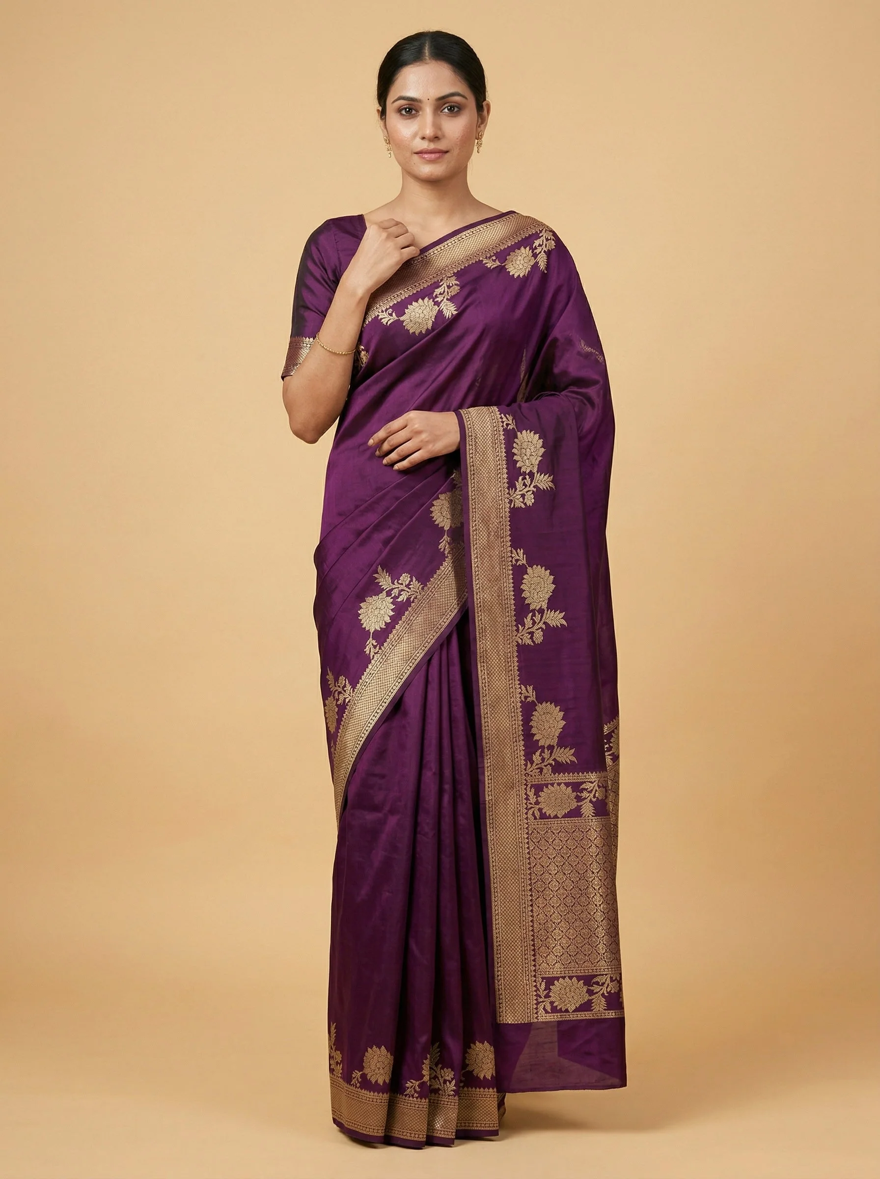 Wine Grand Handloom Saree
