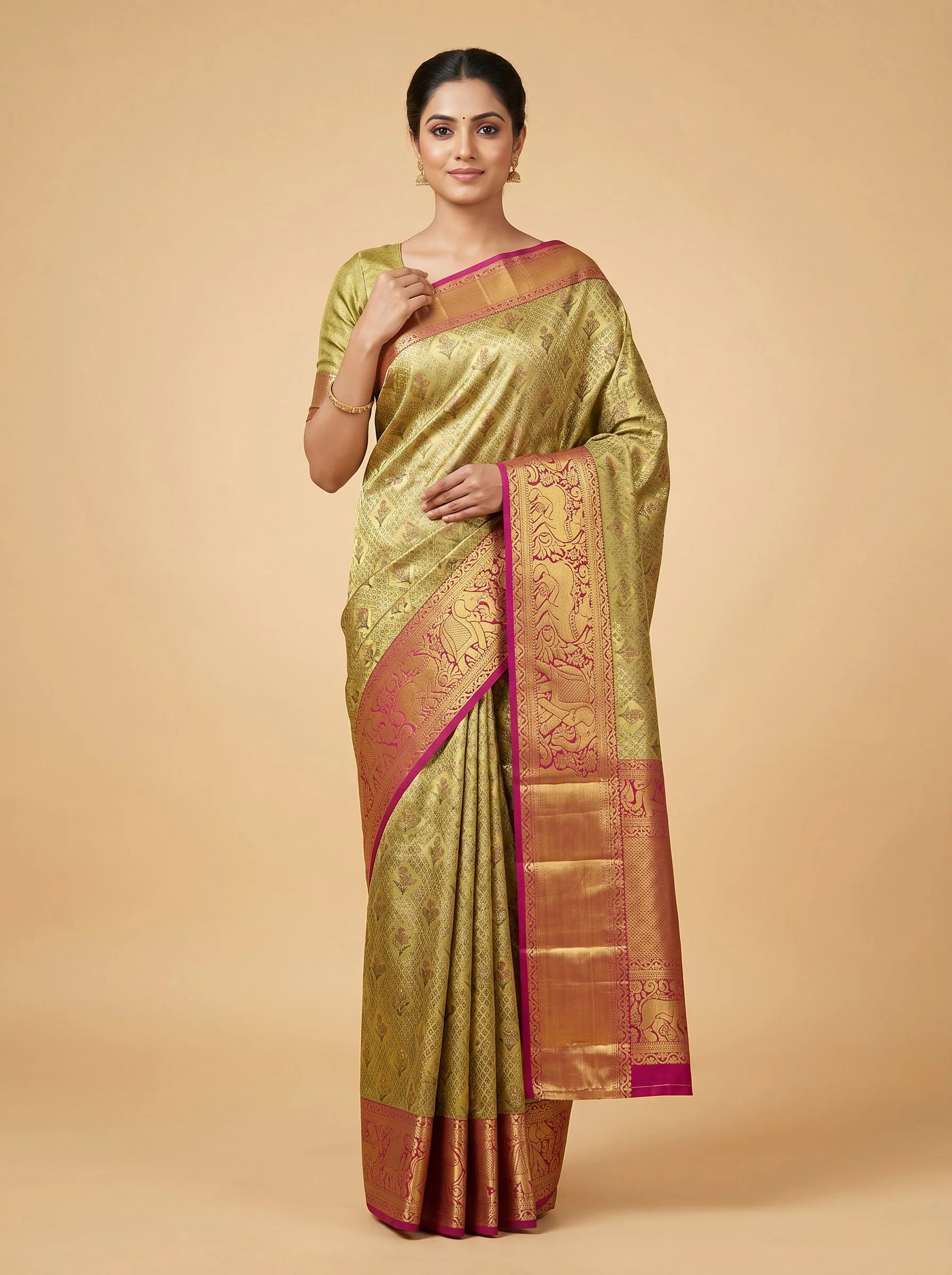 Wine handloom saree with traditional weave