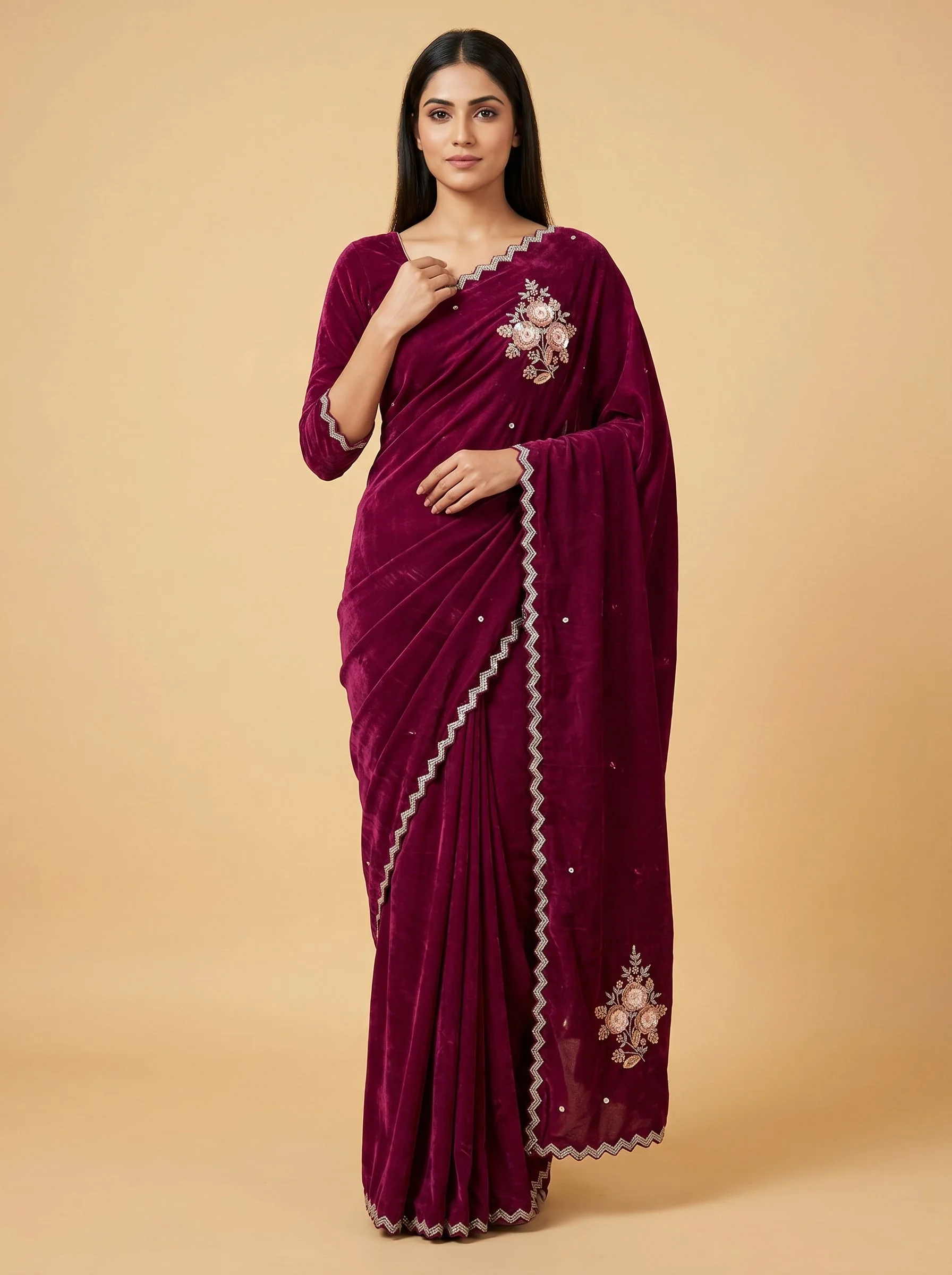 Wine Luxe Essence Saree