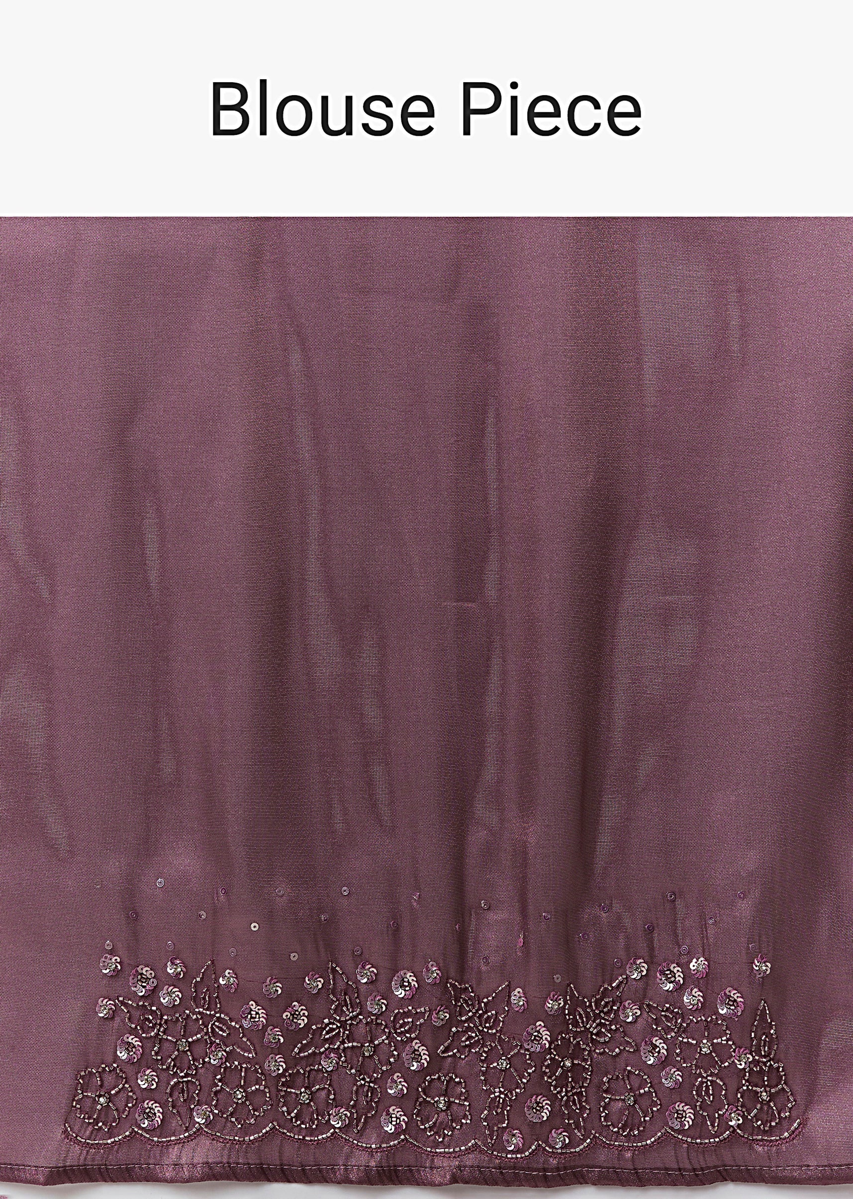 Wine Tissue Saree With Cutdana And Sequin Embroidery - Image 10