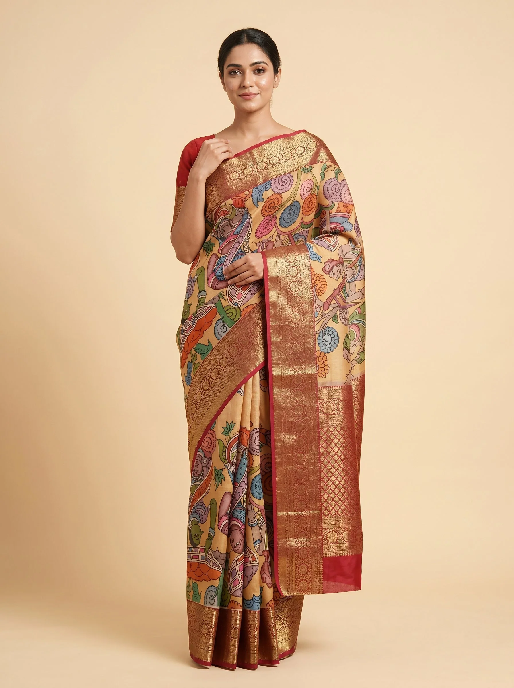 Yellow Bright Printed Saree