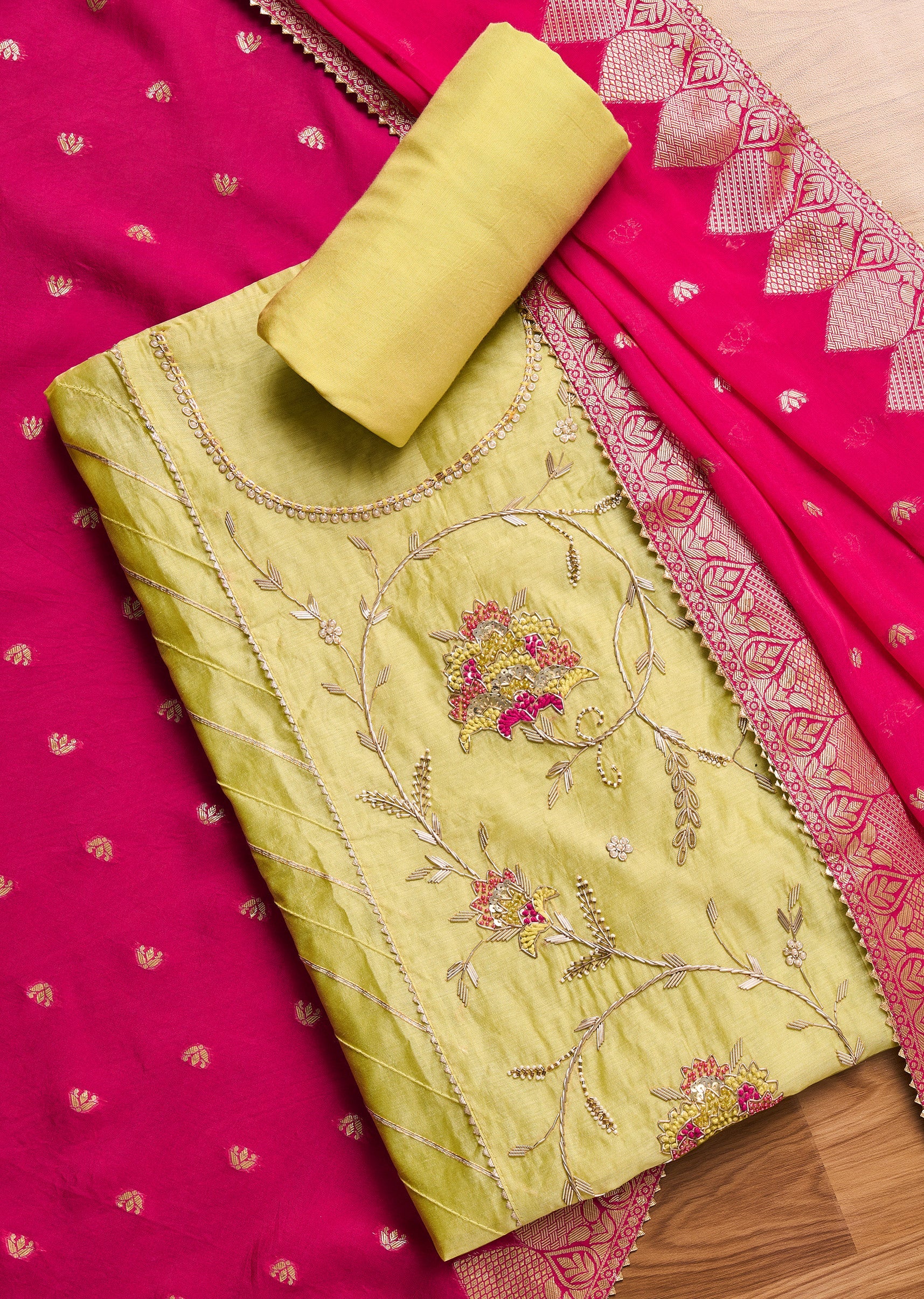 Yellow Chanderi Suit