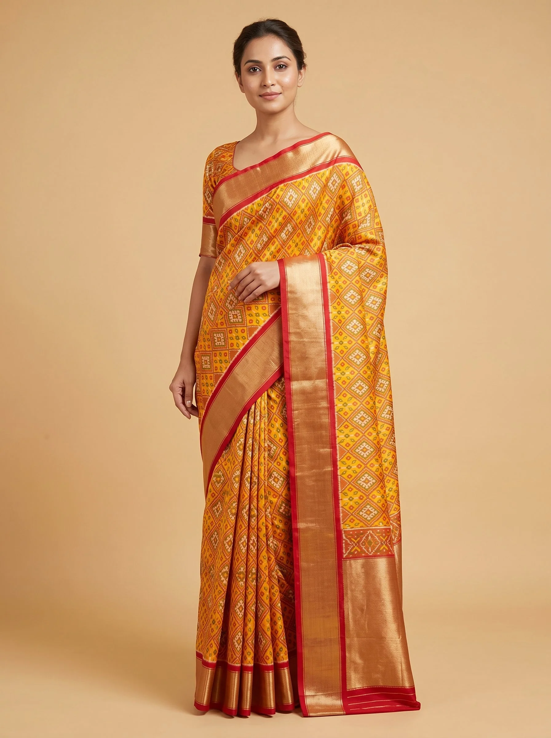 Yellow Handloom Saree with Sunlit Drape