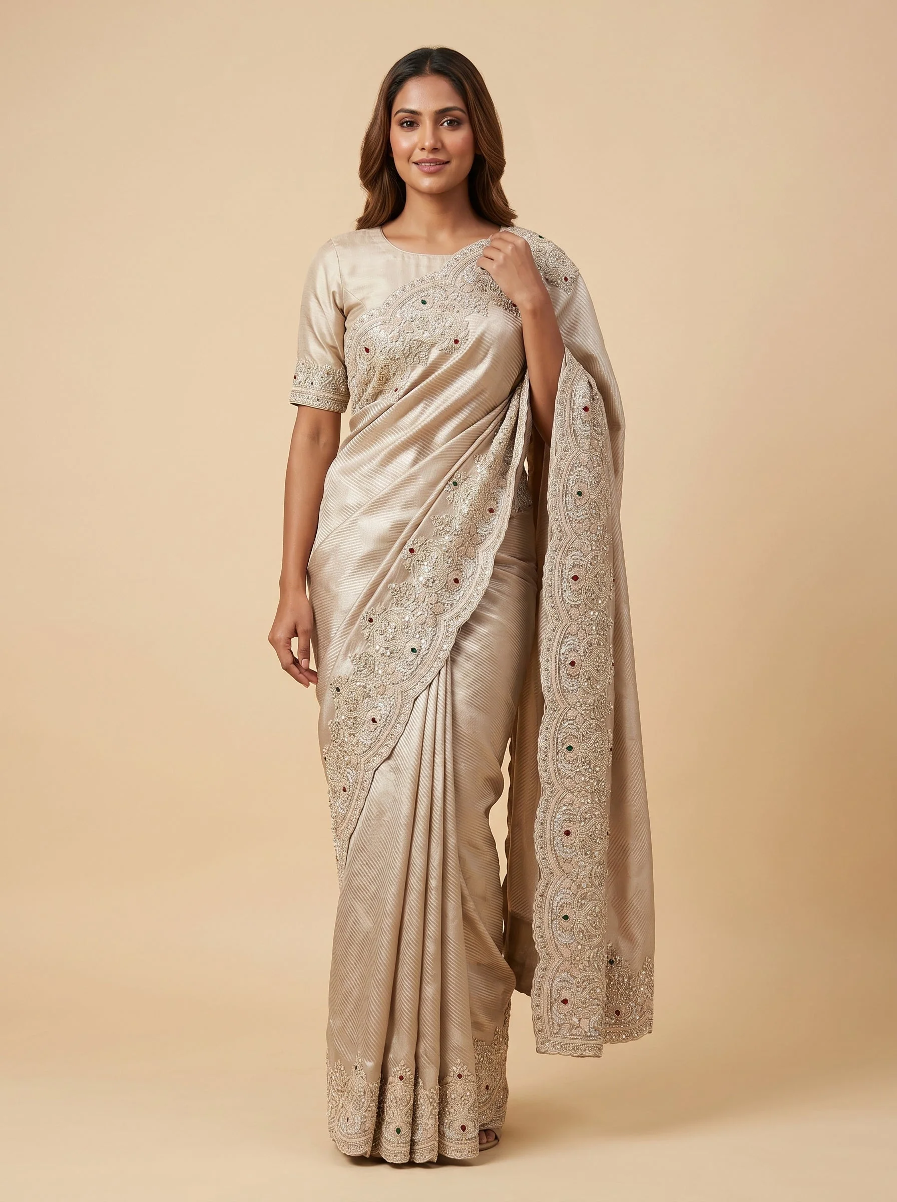 Yellow Lively Embroidery Saree