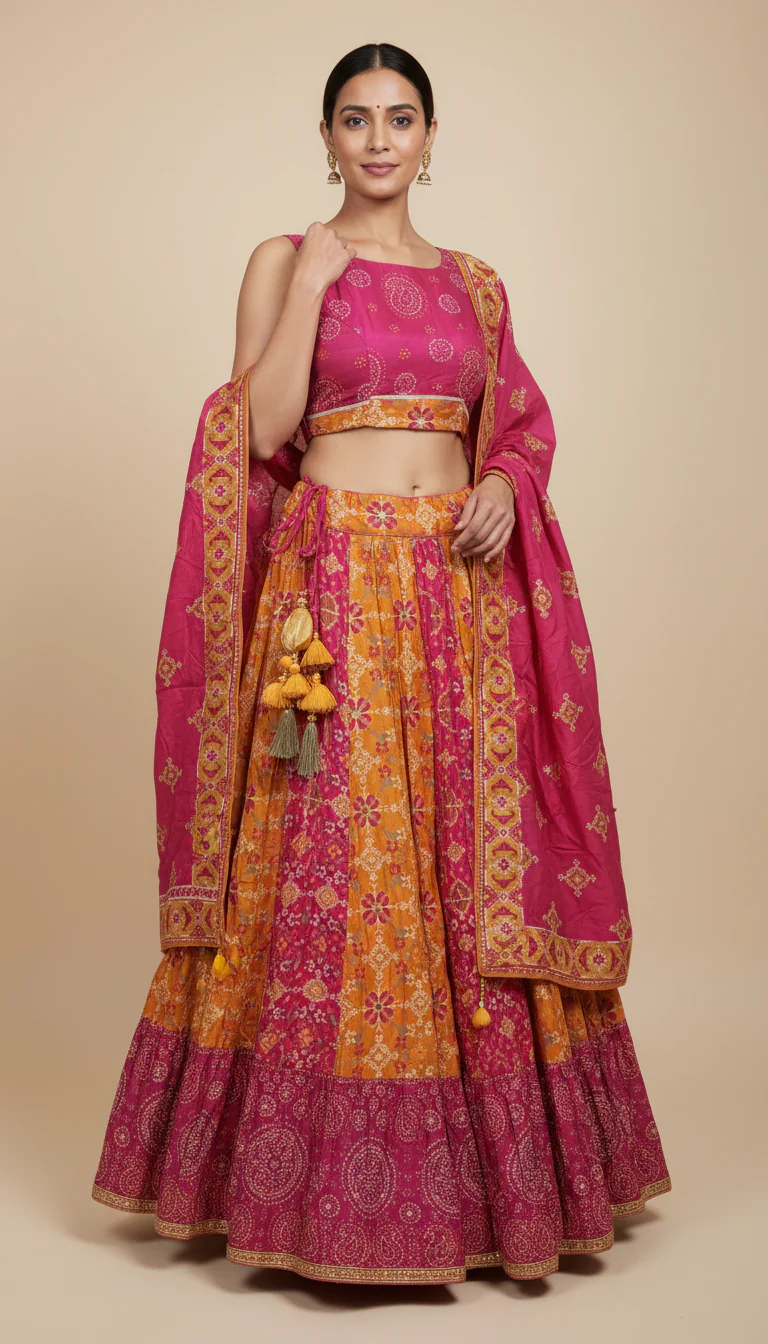 Yellow Marigold Bridesmaid Lehenga - Image 2