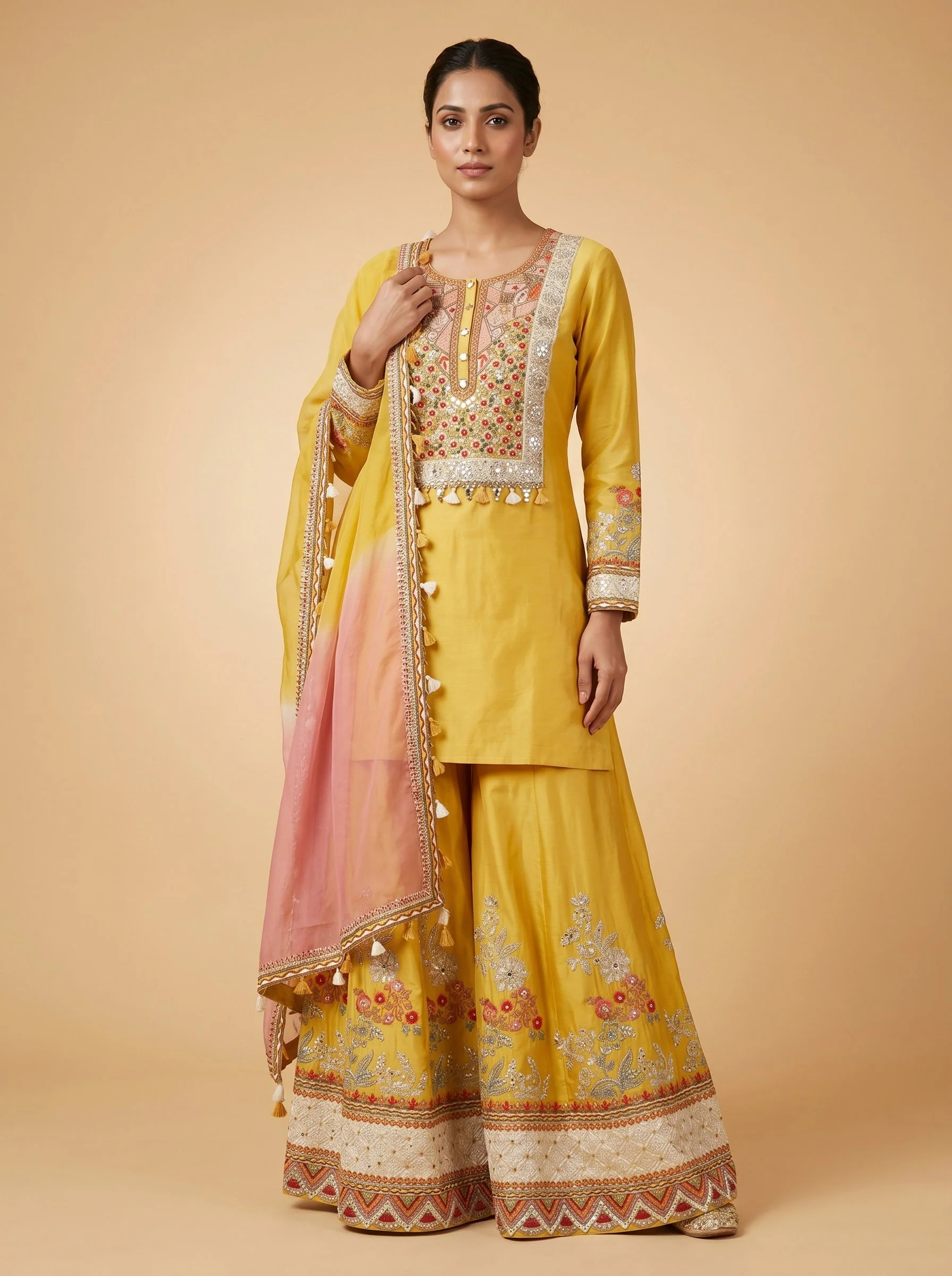 Yellow Palazzo Set Suit