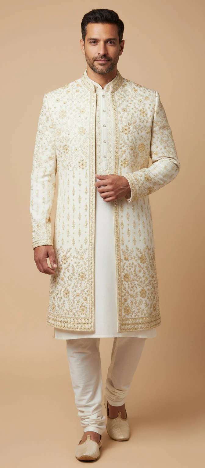 Yellow Royal Sherwani - Image 2