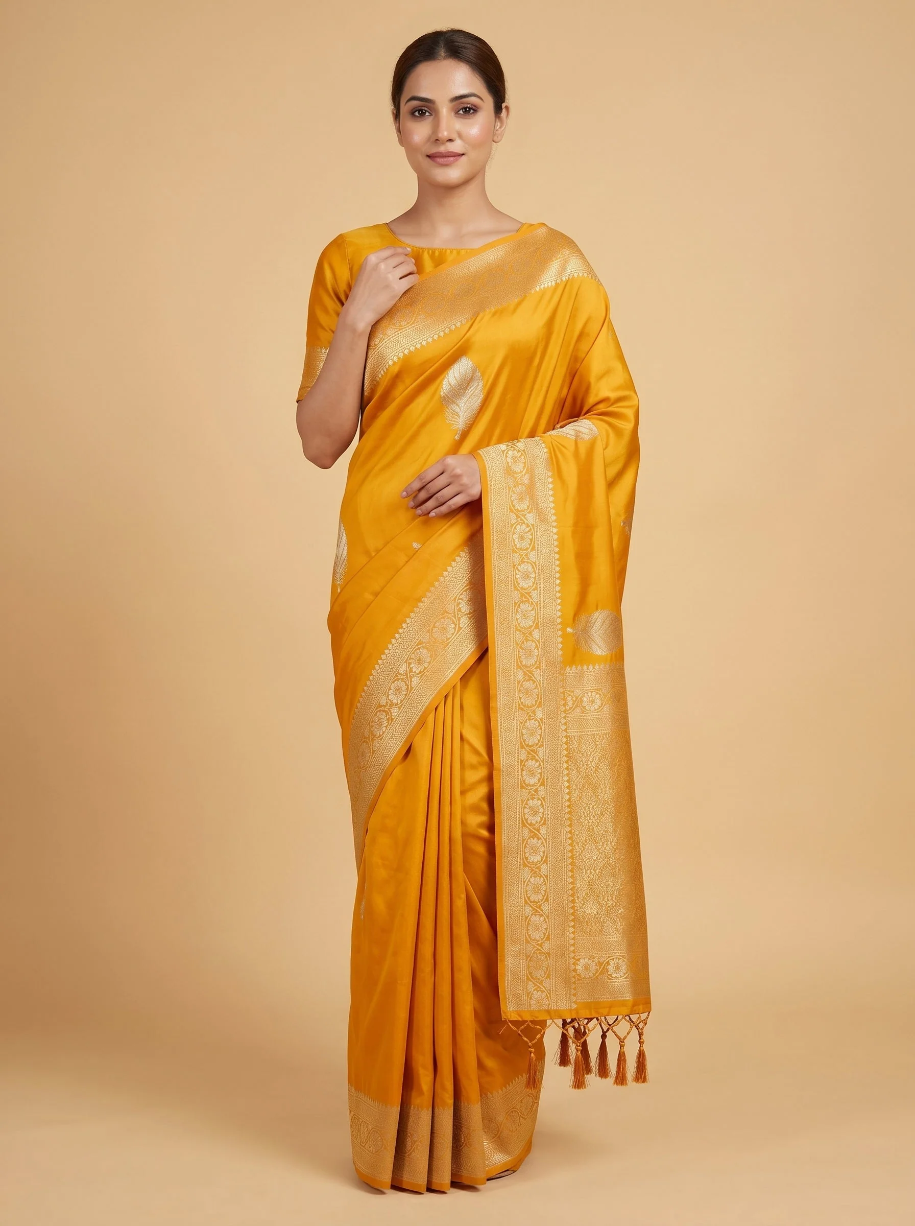 Yellow Solar Glow Handloom Saree