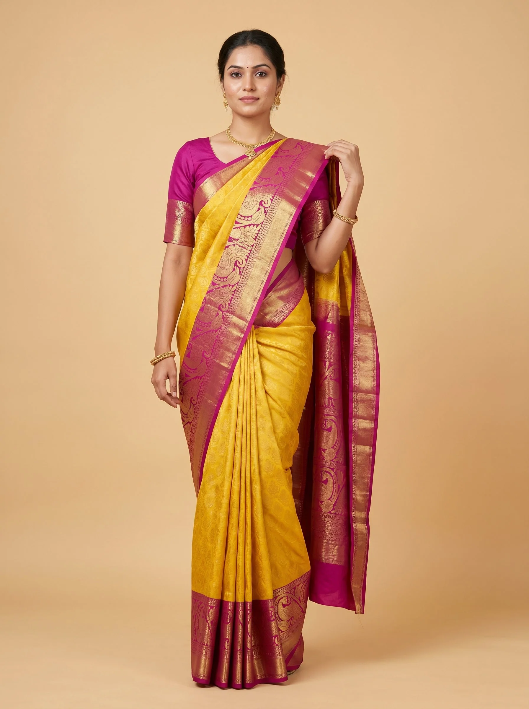 Yellow Sunbeam Radiance Handloom Saree