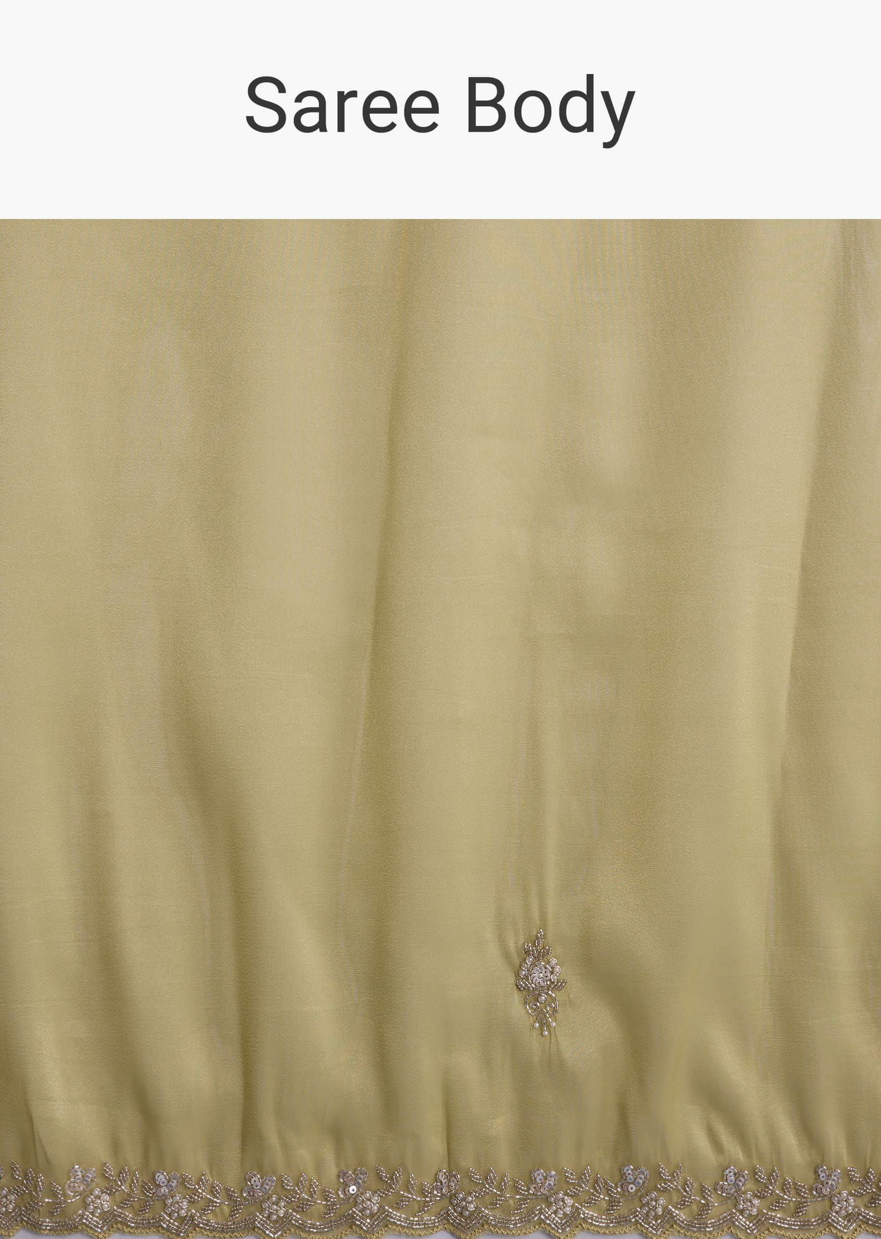Yellow Tissue Saree With Heavy Hand Embroidery - Image 9