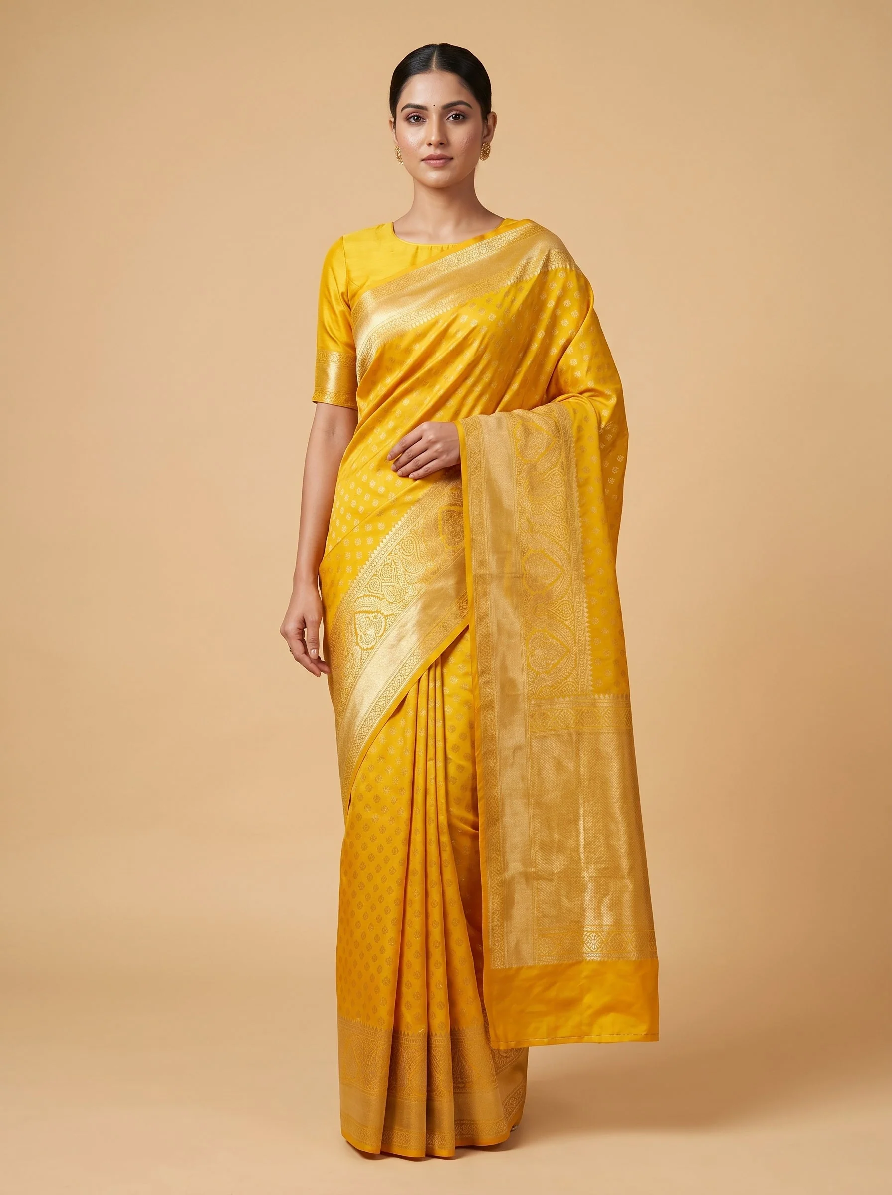Zesty Lemon Burst Handloom Saree