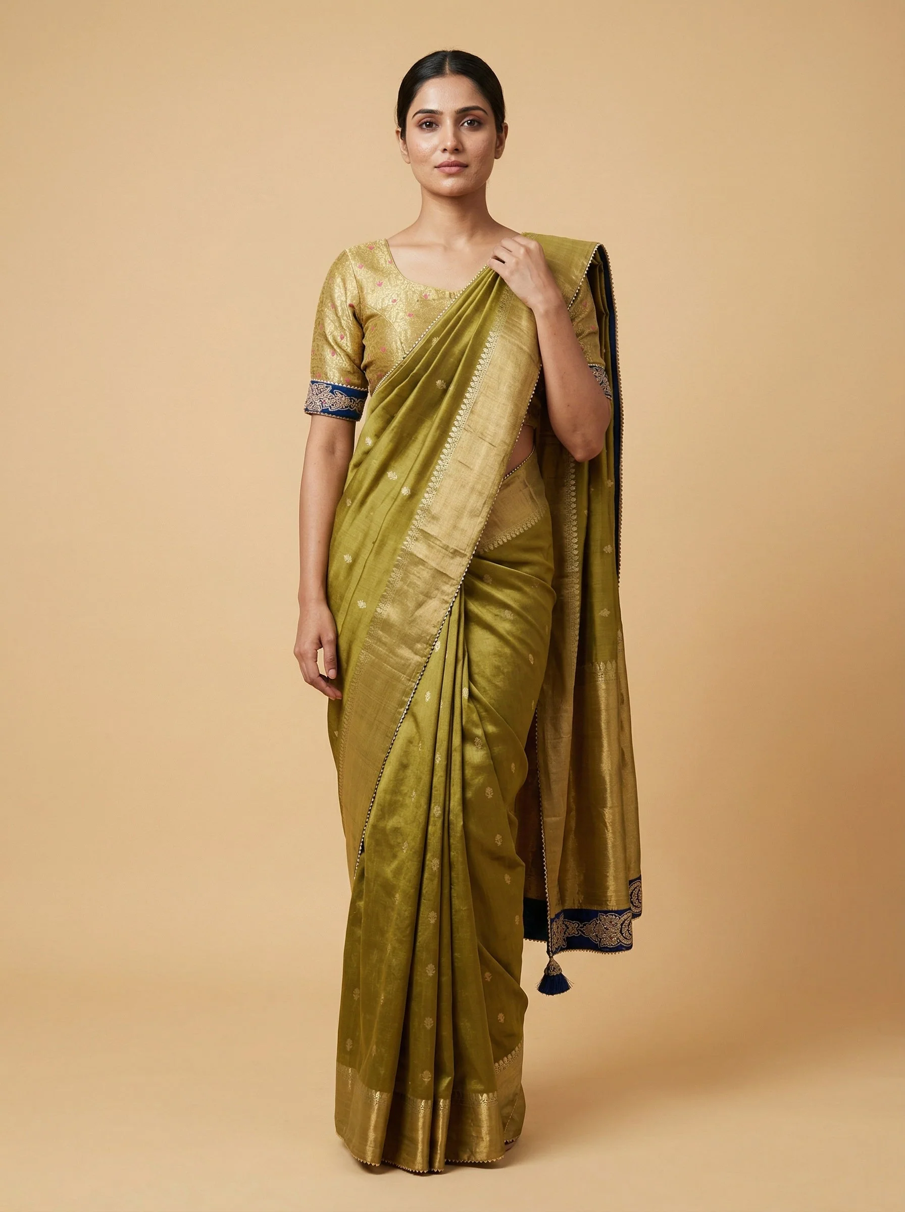 Zesty Lime Green Embroidered Saree