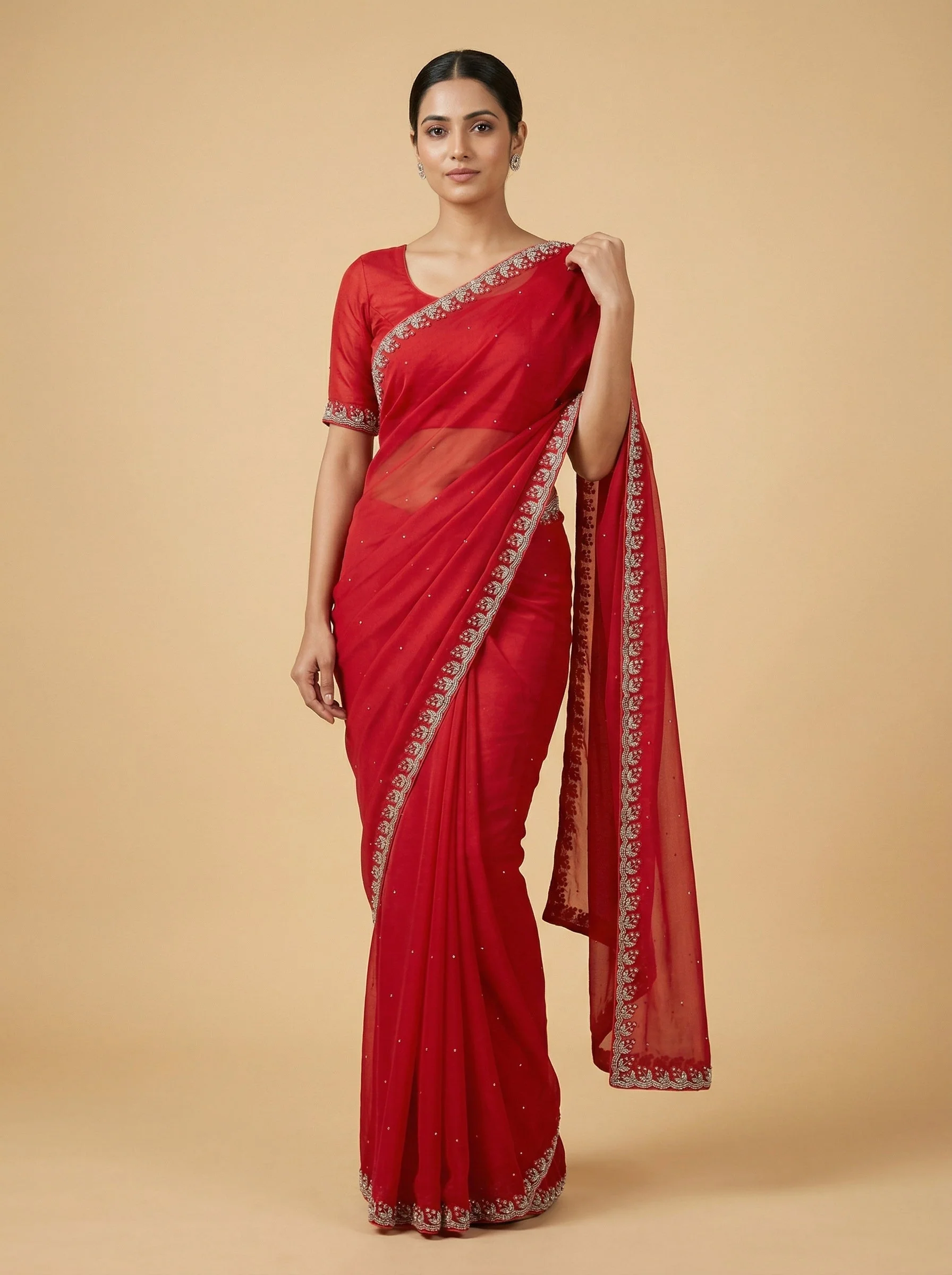 Zinnia Rani Shaded Embroidered Saree